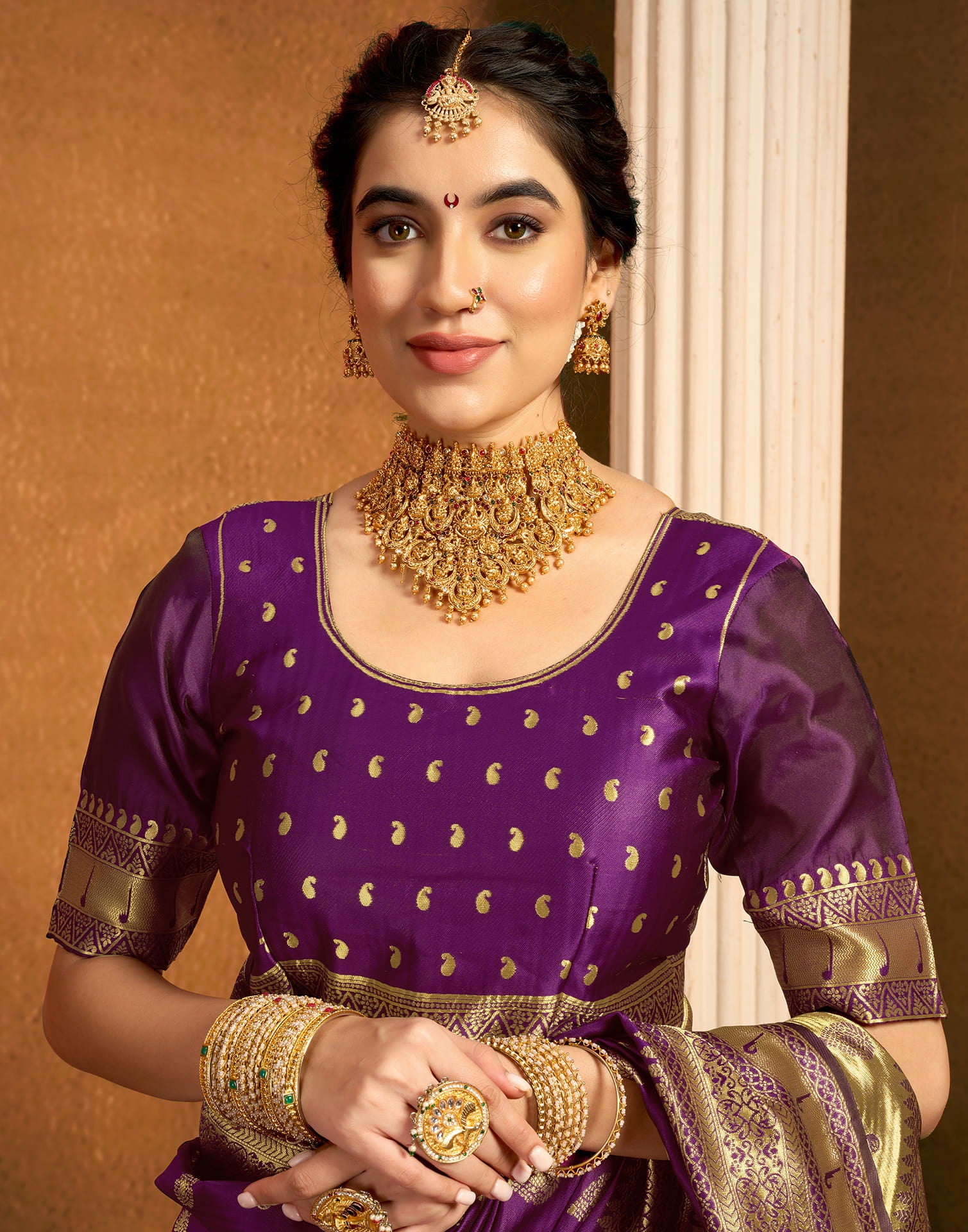 Purple Silk Woven Paithani Saree