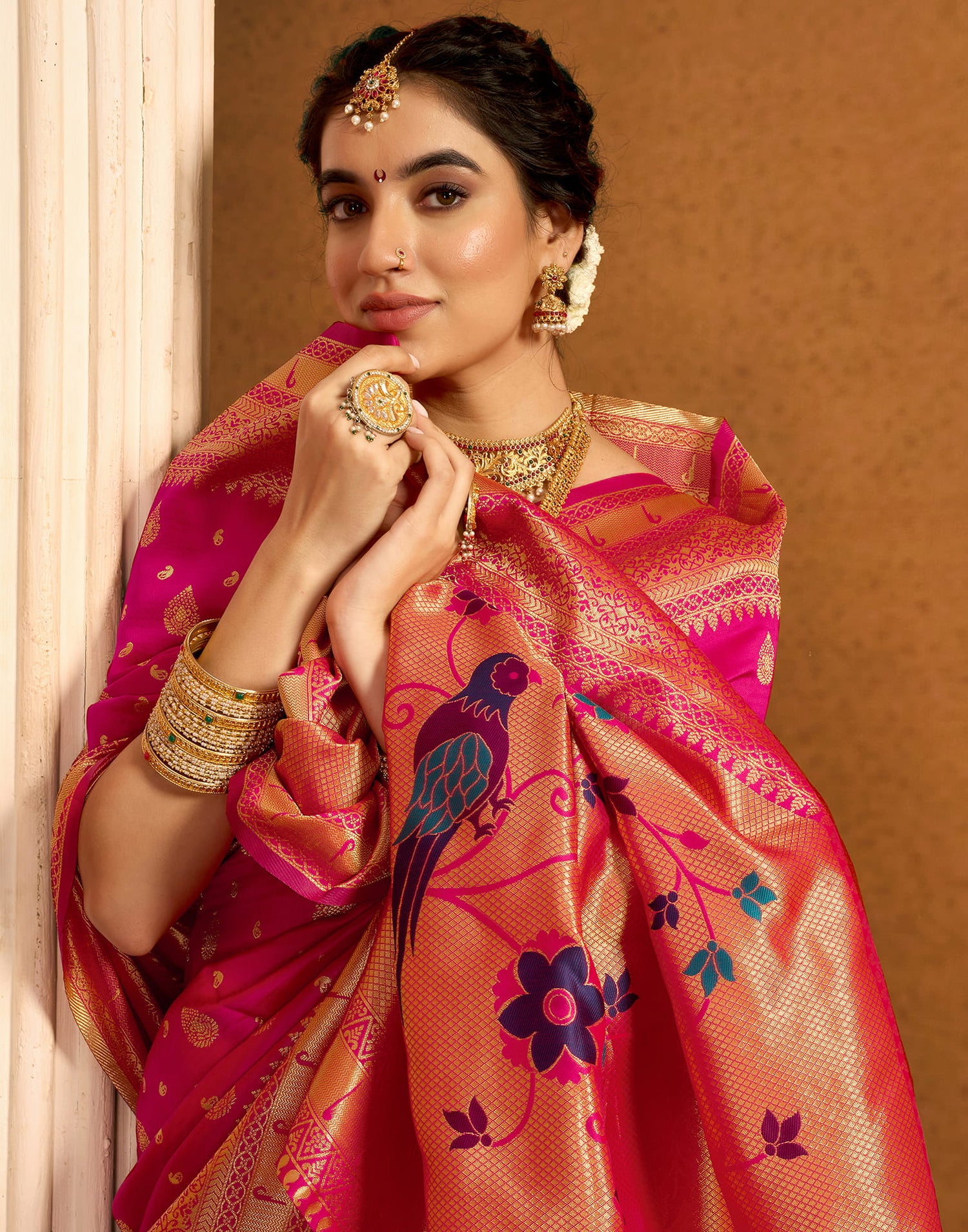 Pink Silk Woven Paithani Saree