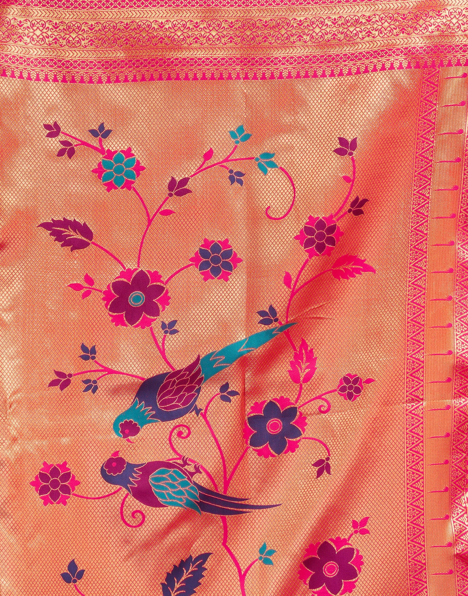 Pink Silk Woven Paithani Saree
