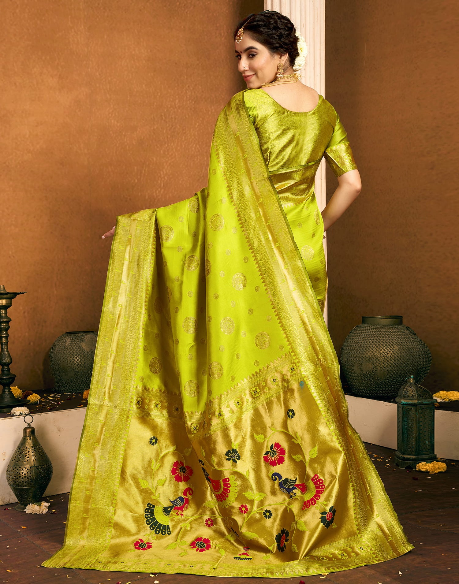 Green Silk Woven Paithani Saree