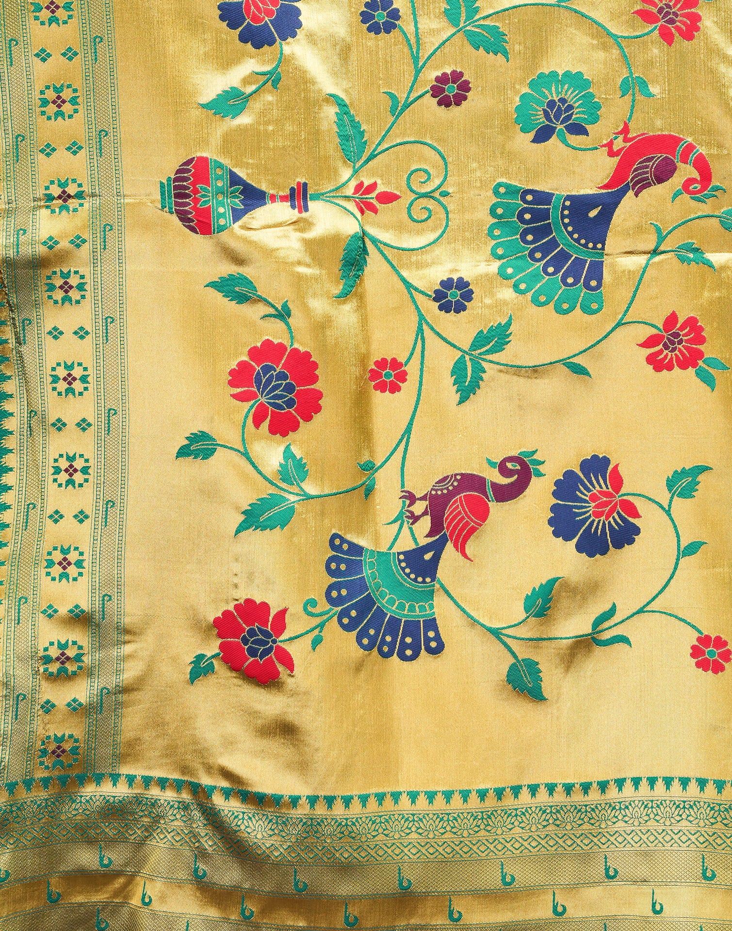 Green Silk Woven Paithani Saree