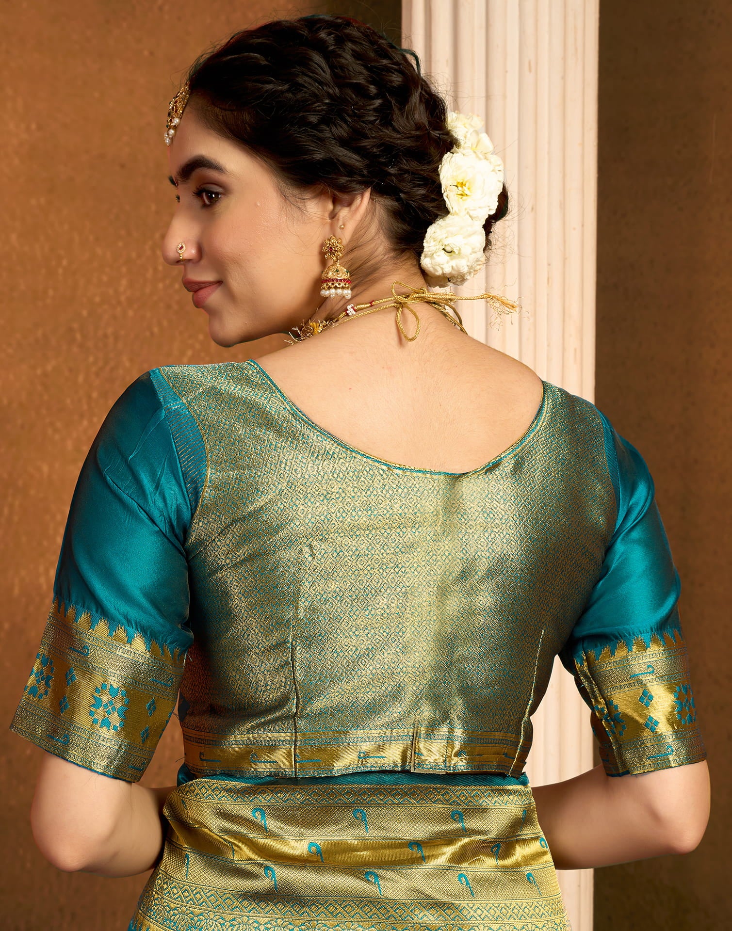 Turquoise Silk Woven Paithani Saree