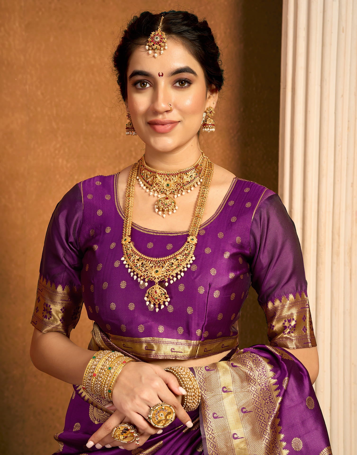 Purple Silk Woven Paithani Saree