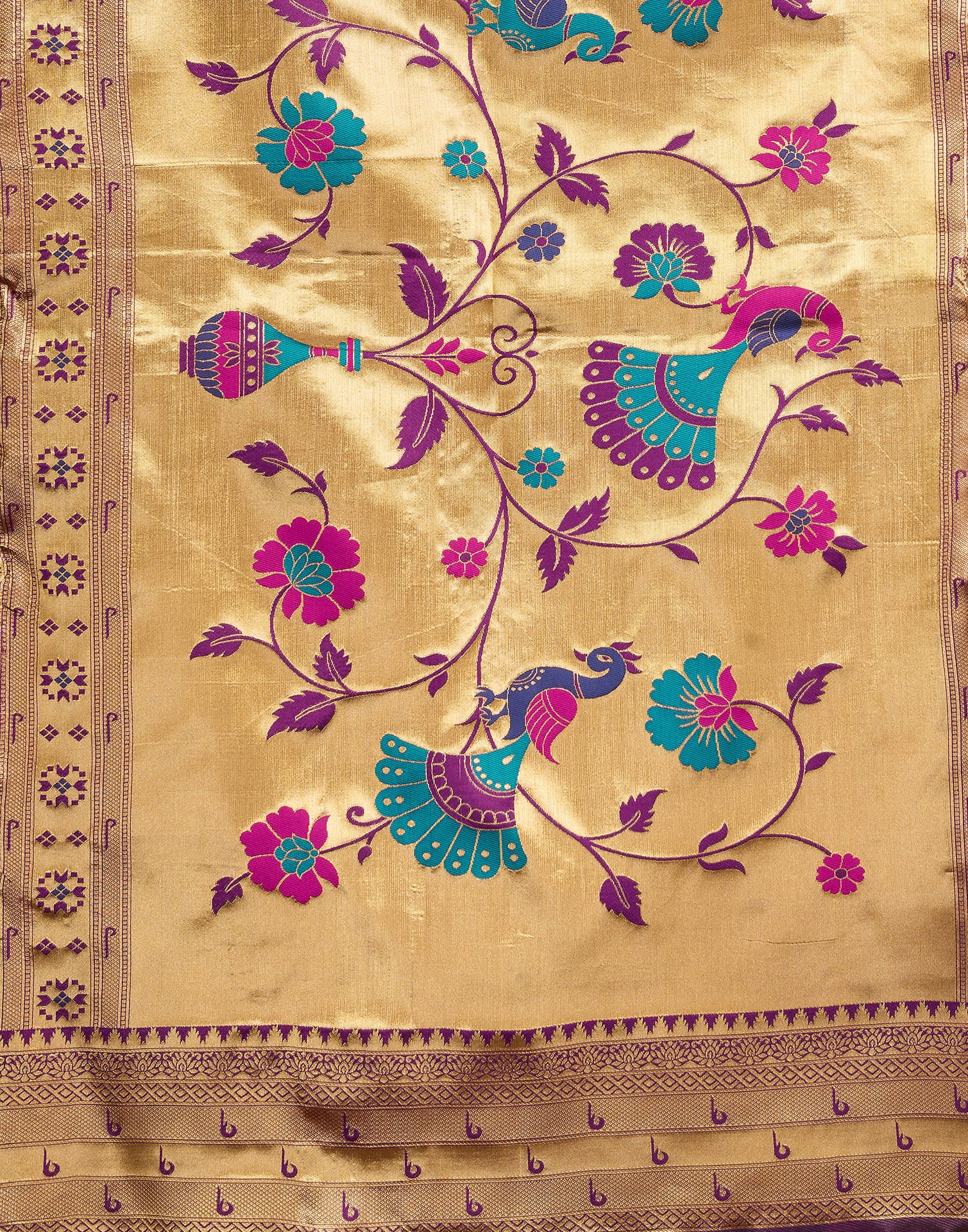 Purple Silk Woven Paithani Saree