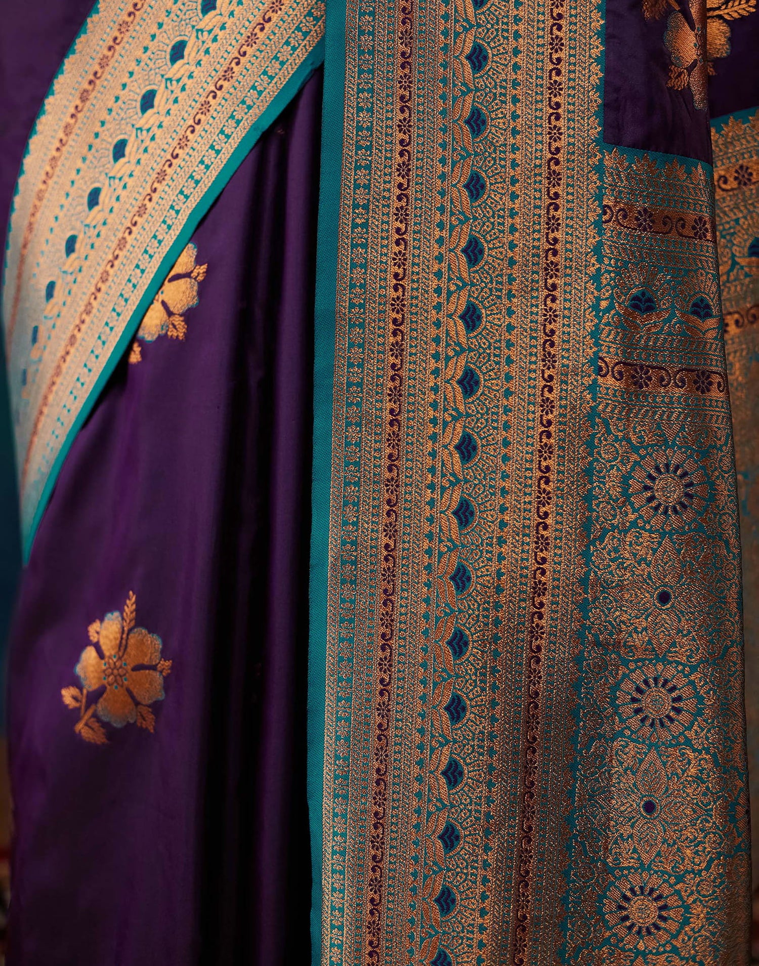 Wine Silk Woven Banarasi Saree