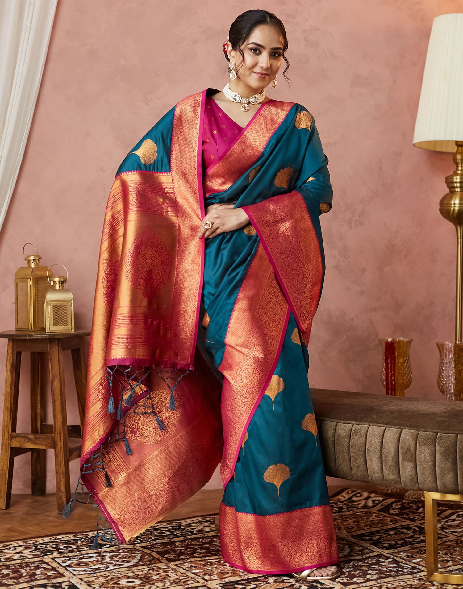 Blue Silk Woven Banarasi Saree