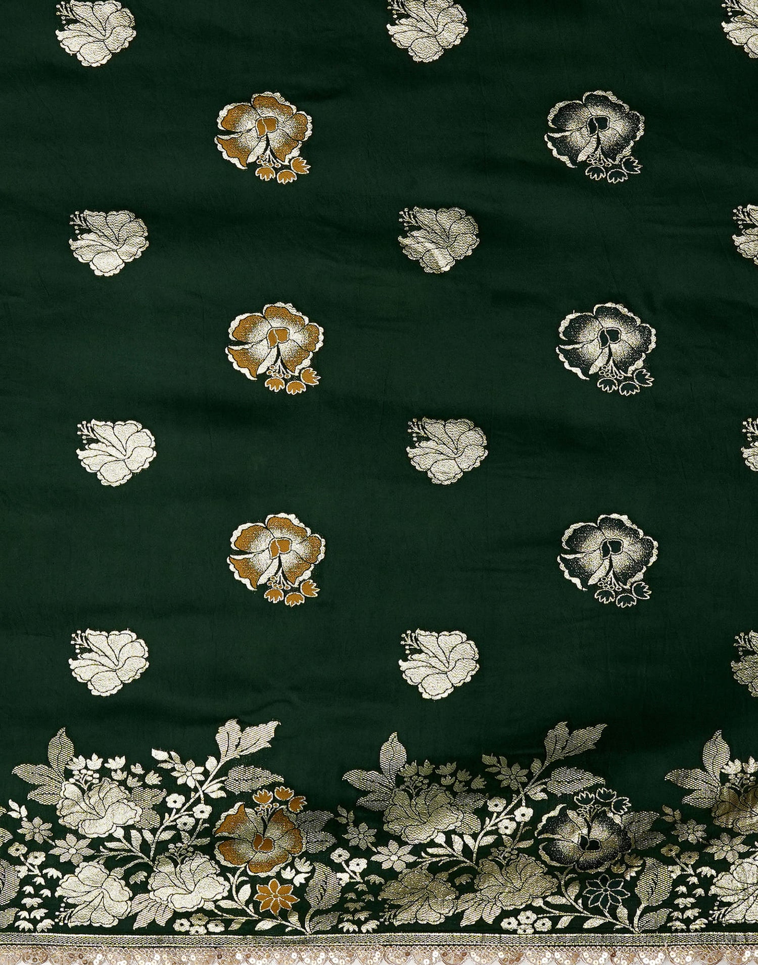 Green Cotton Silk Woven Banarasi  Saree