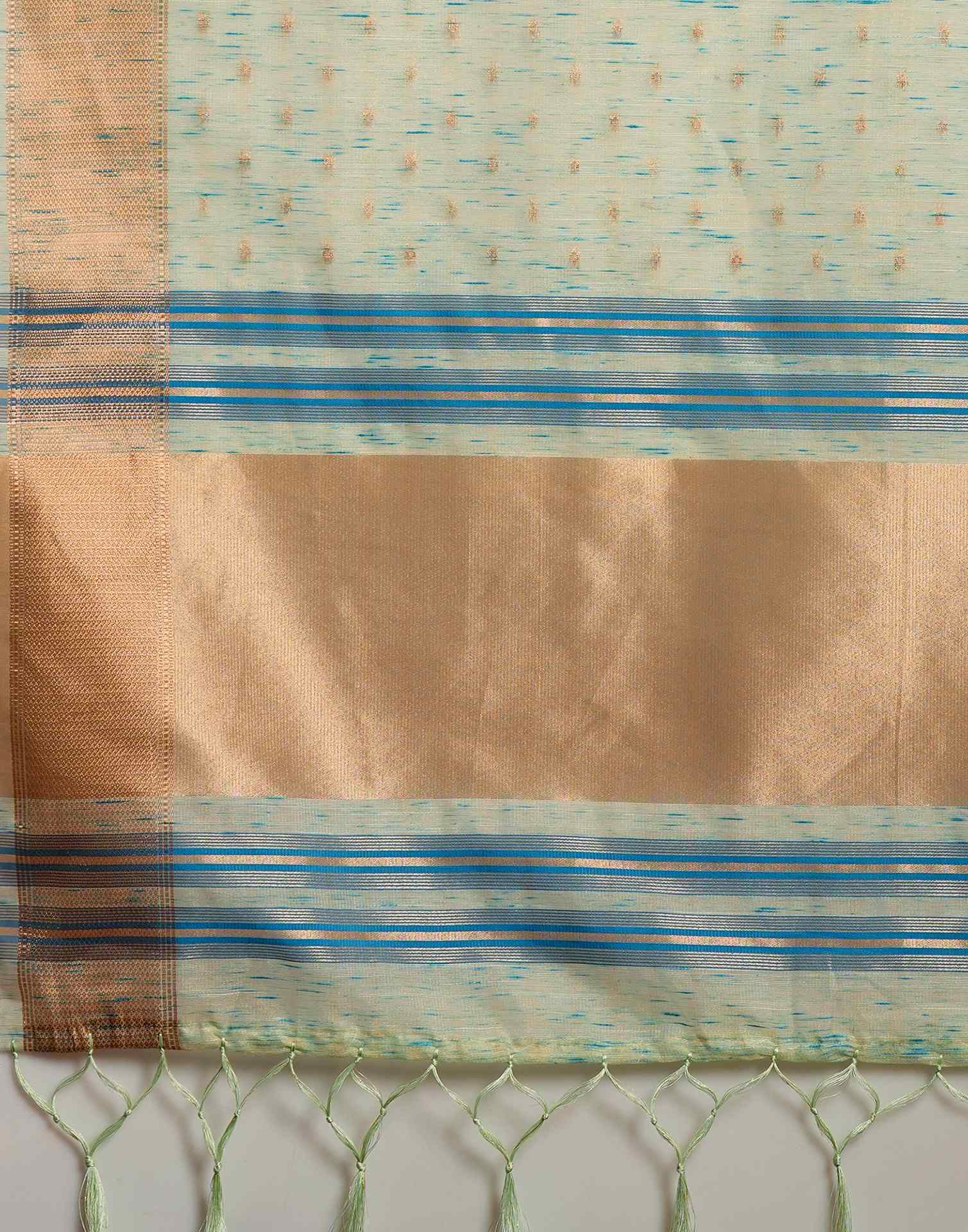 Green Cotton Silk Woven Kanjivaram Saree