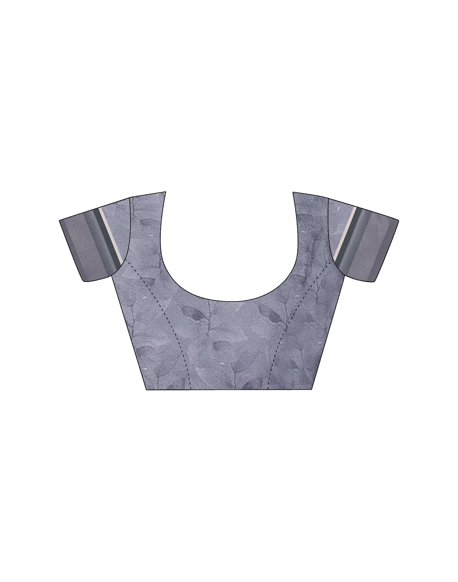 Grey Satin Printed Saree