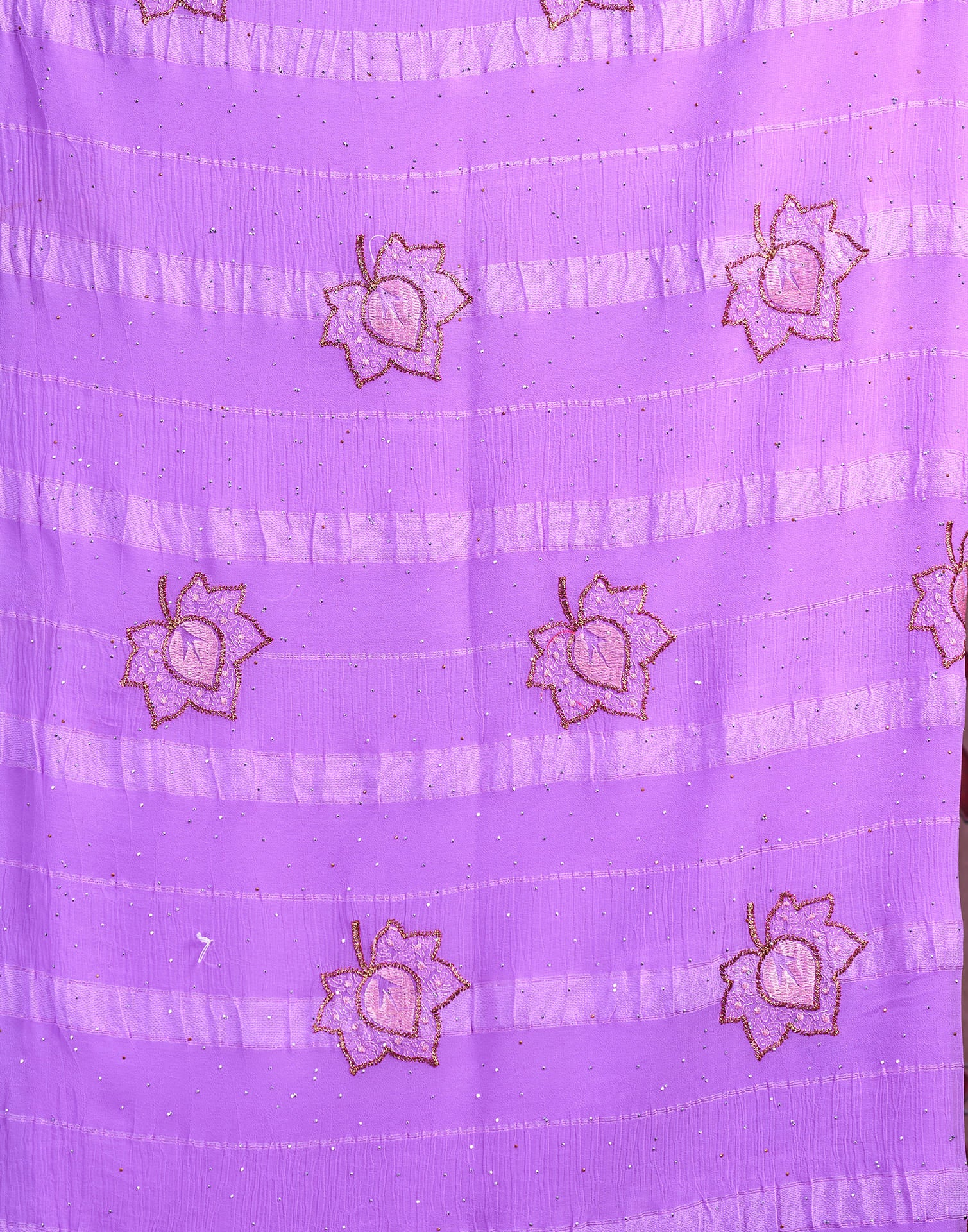 Lavender Chiffon Embroidery Embellished Saree
