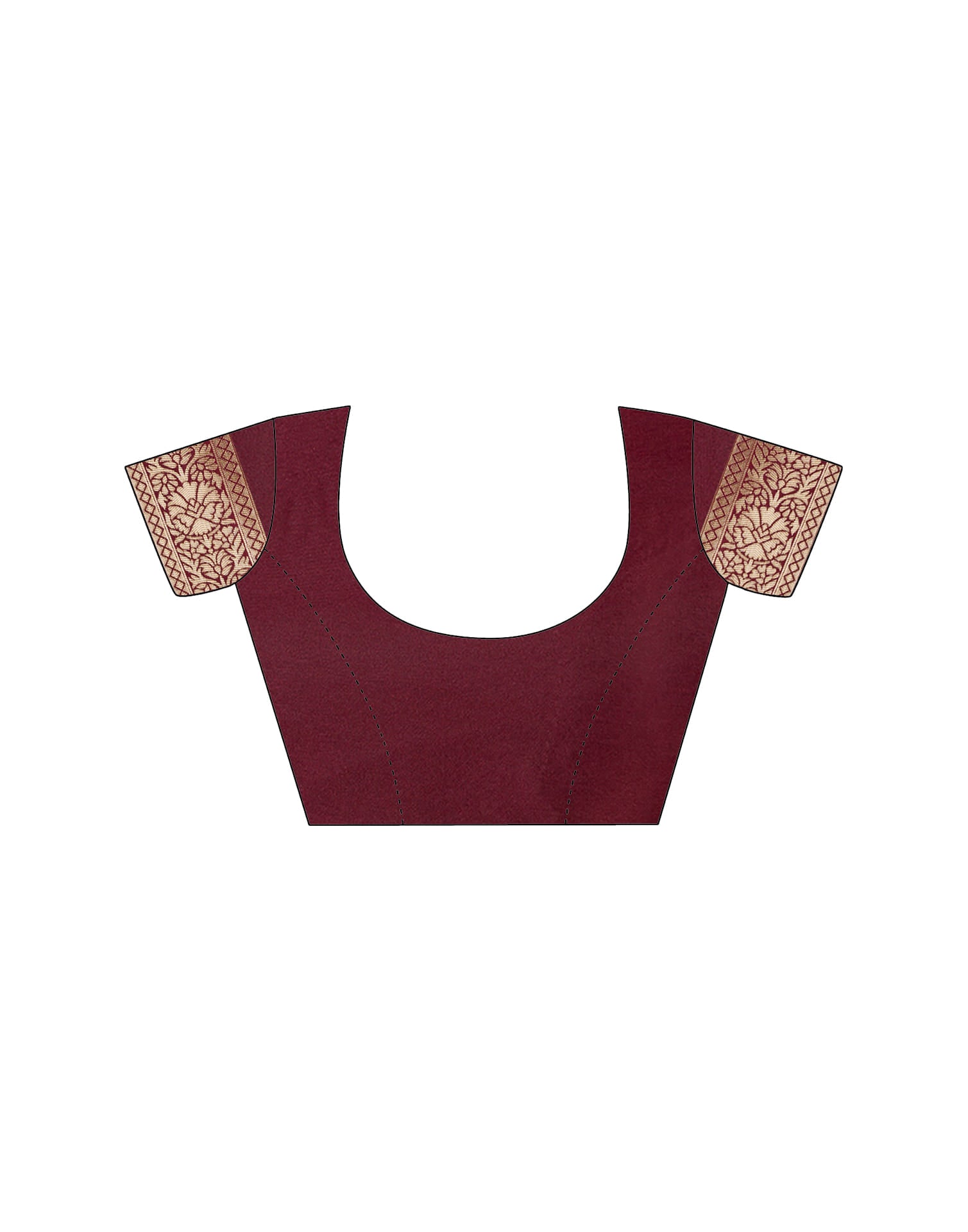 Maroon Silk Blend Woven Banarasi Saree