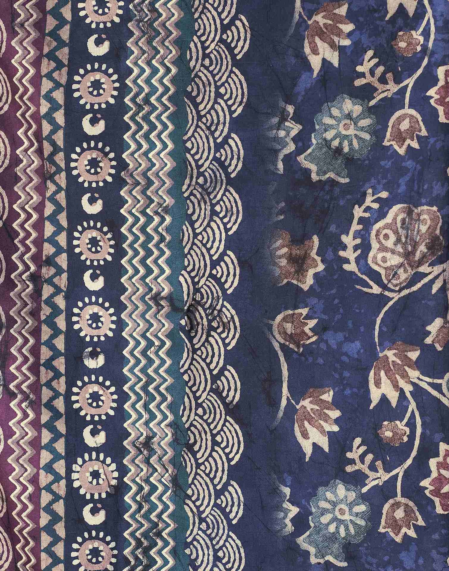 Blue Dola Silk Printed Saree