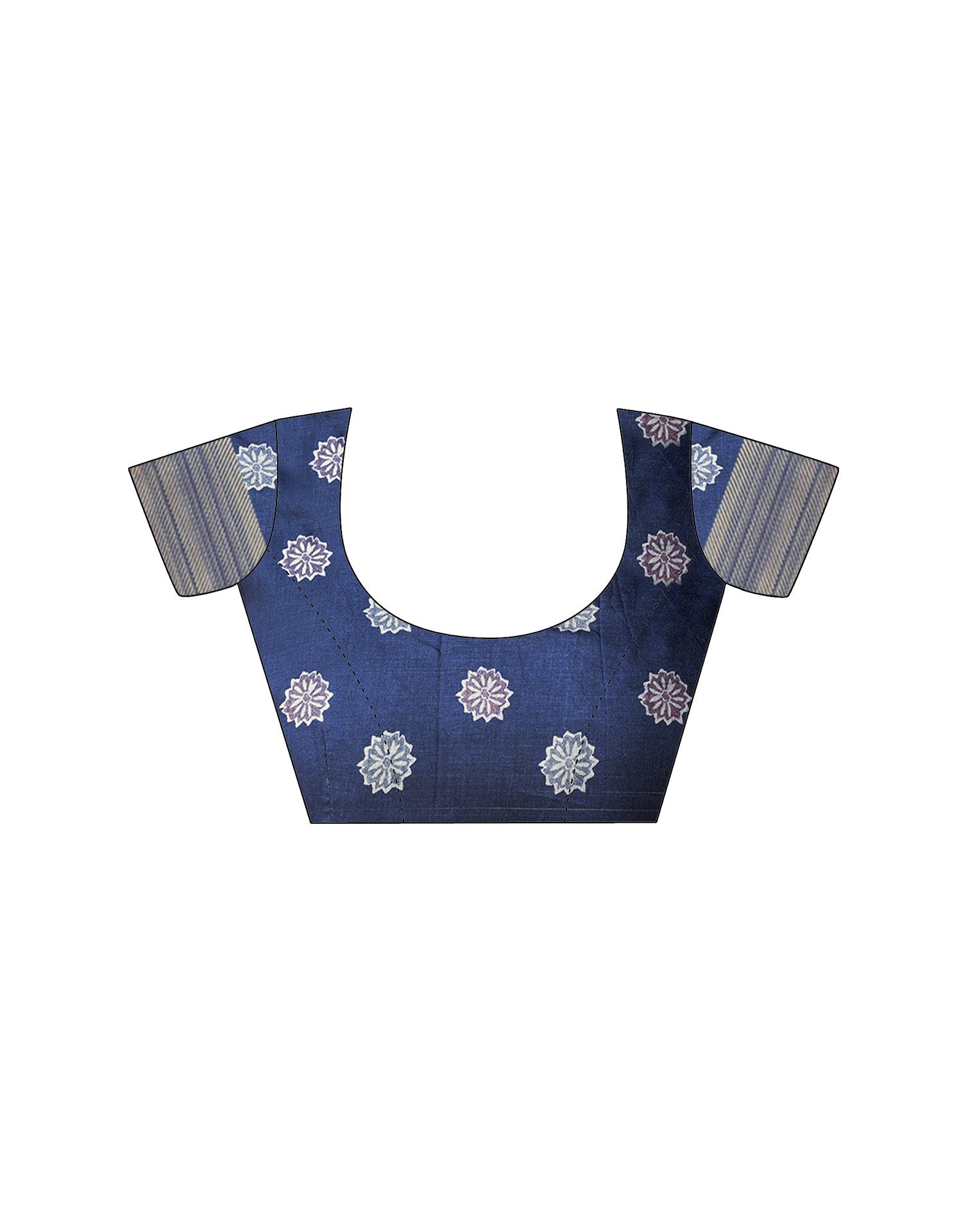 Blue Dola Silk Printed Saree