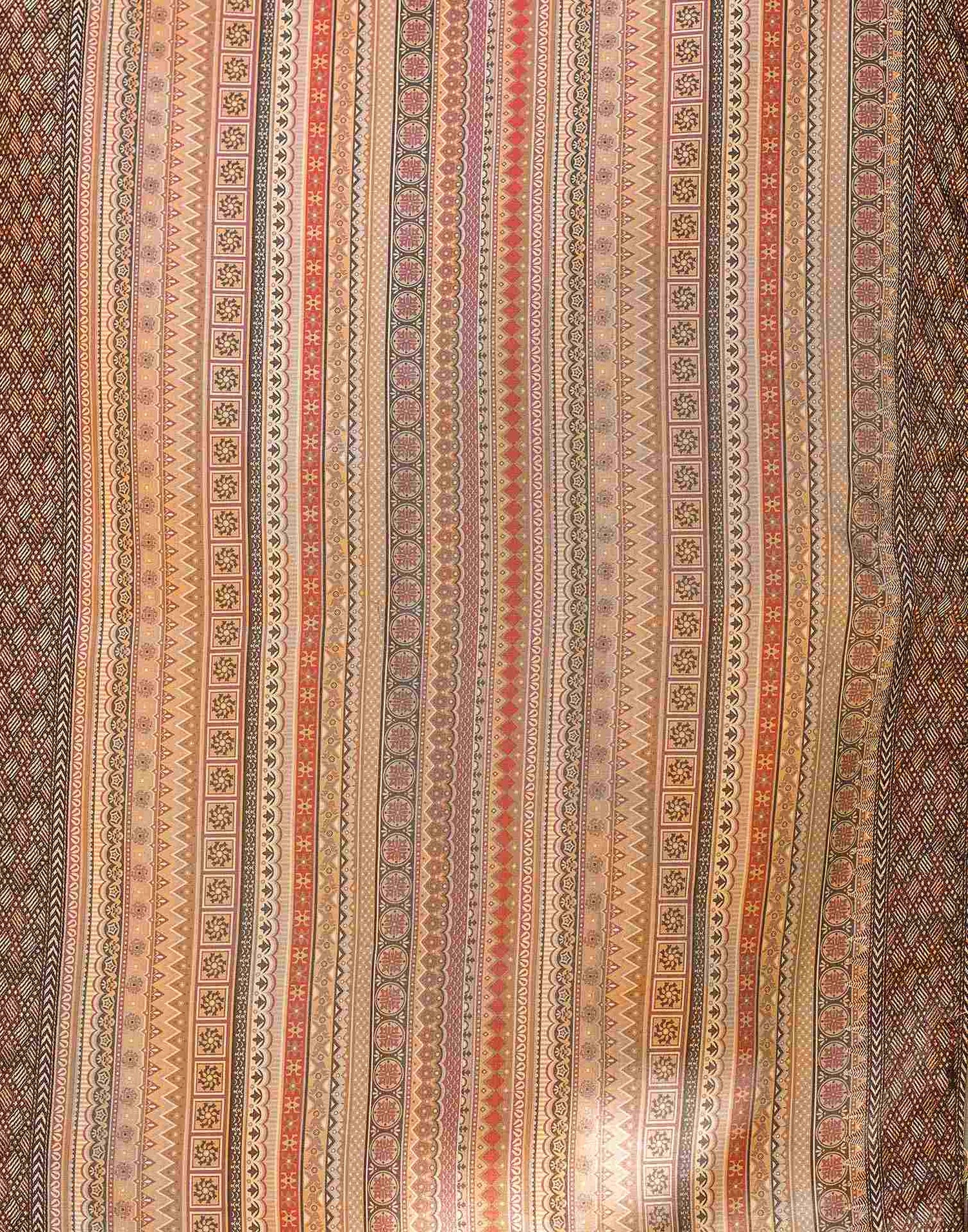 Brown Dola Silk Printed Saree