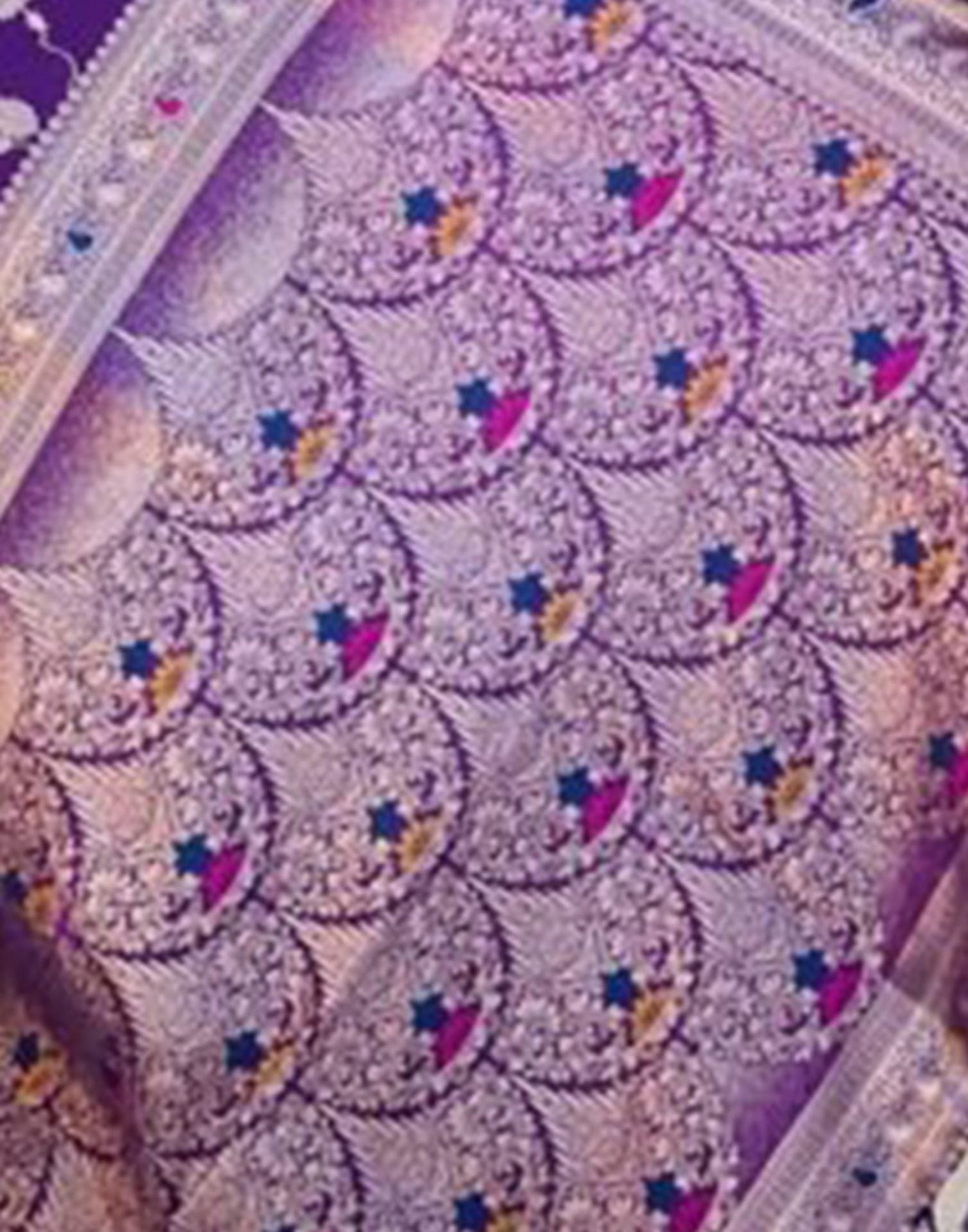 Blue Silk Blend Woven Banarasi Saree