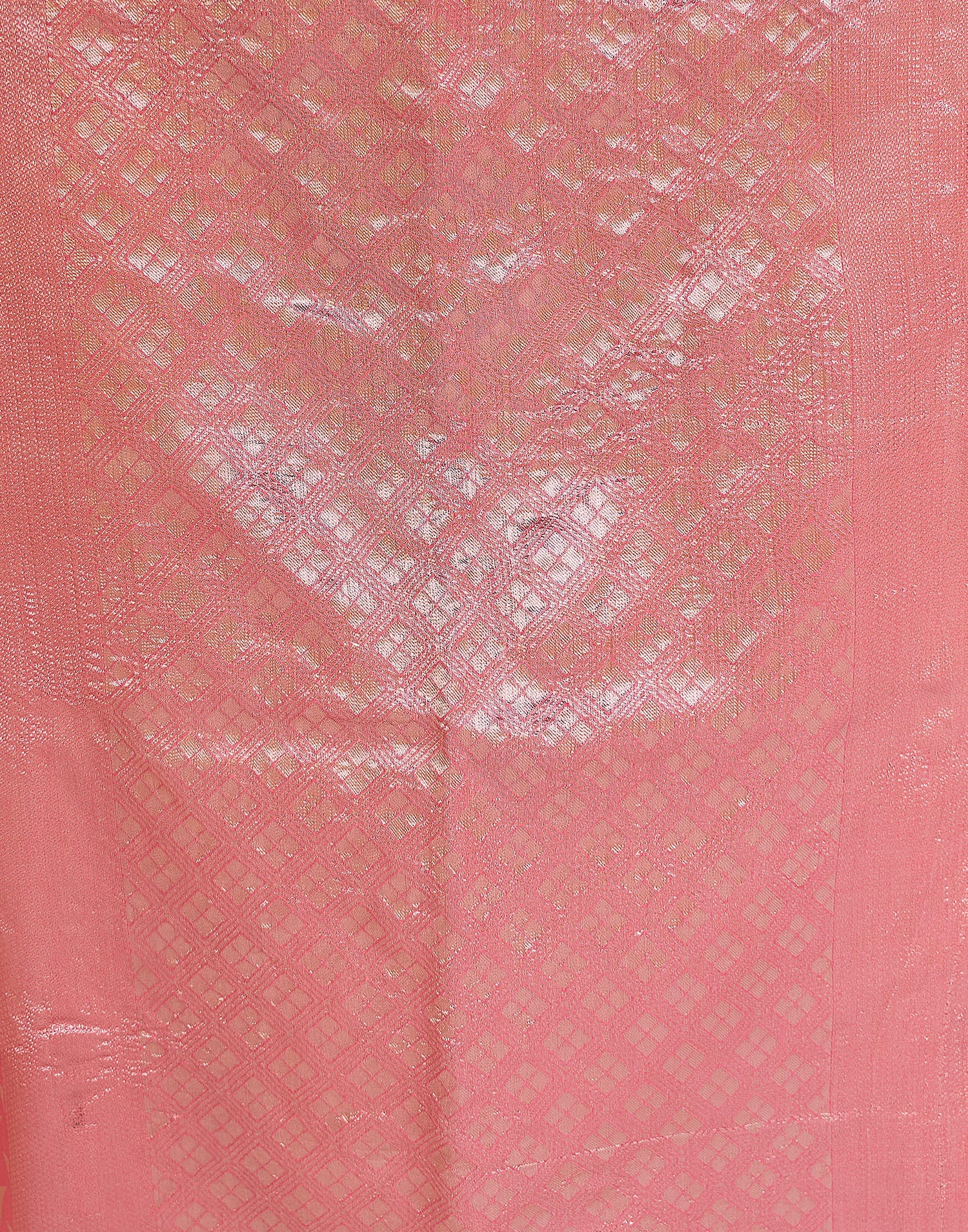 Pink Silk Blend Woven Banarasi Saree
