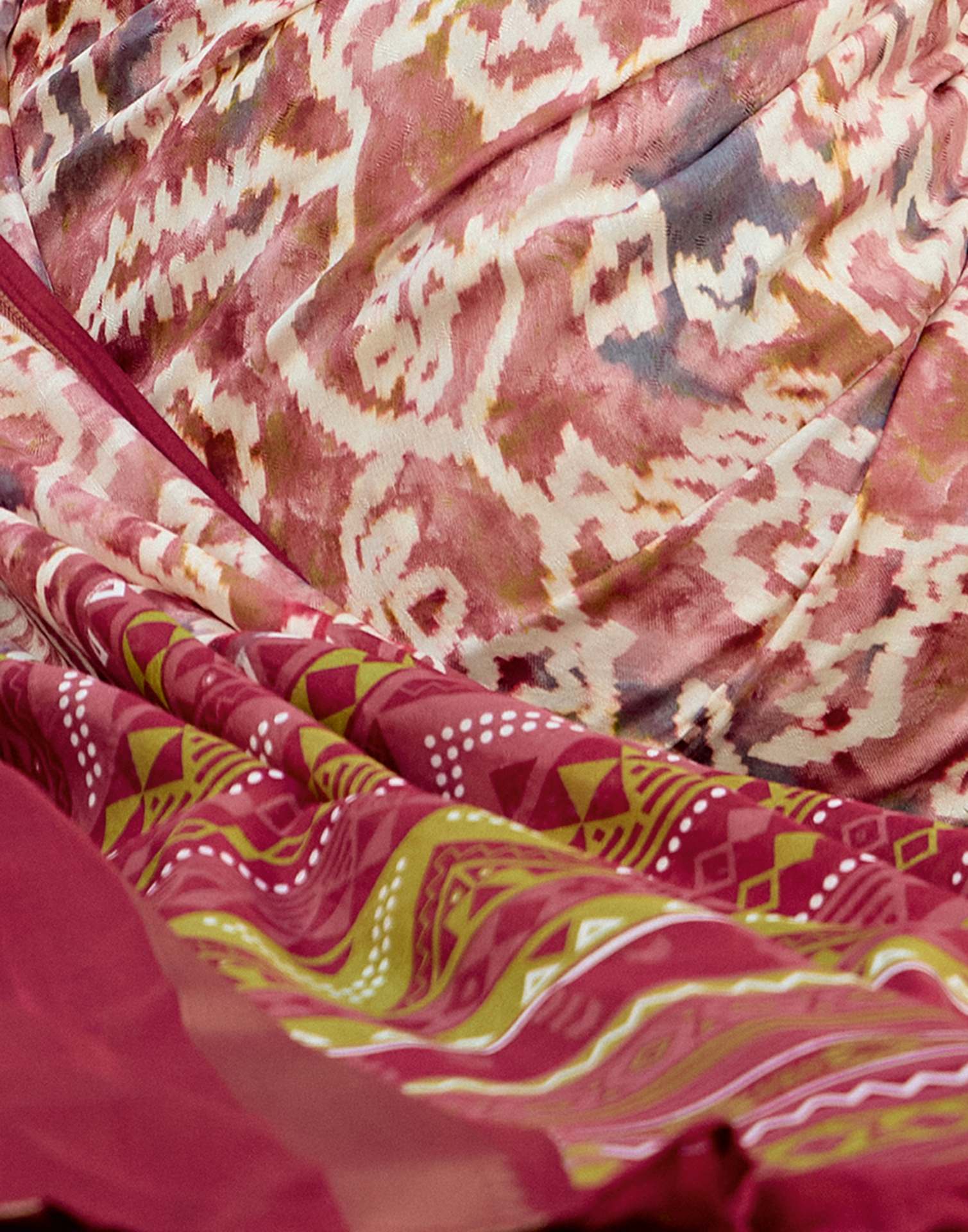 Maroon Cotton Silk Printed Saree