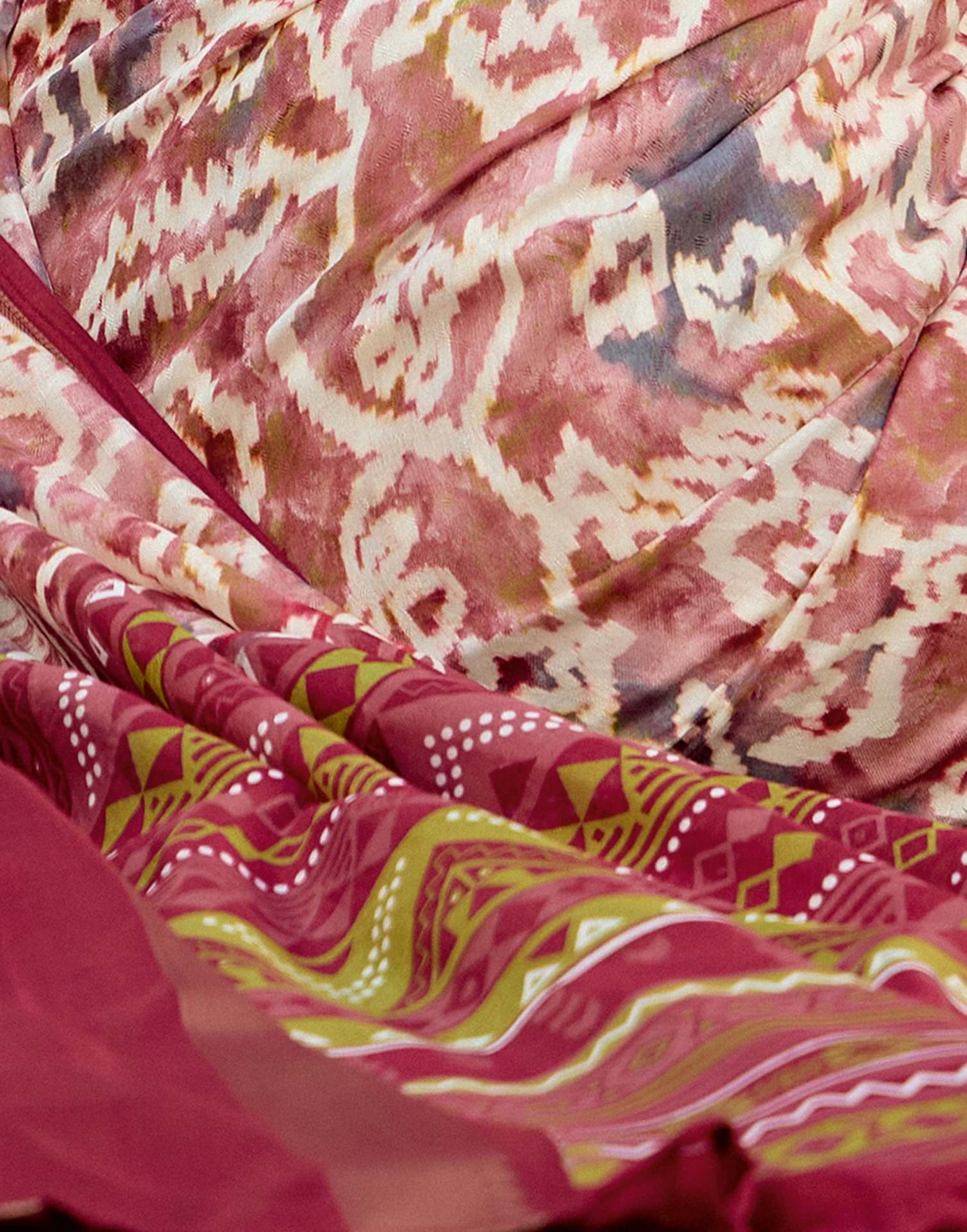 Maroon Cotton Silk Printed Saree