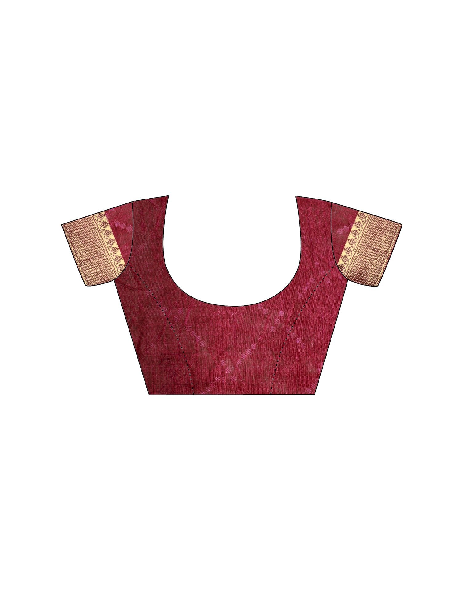 Maroon Cotton Silk Printed Saree