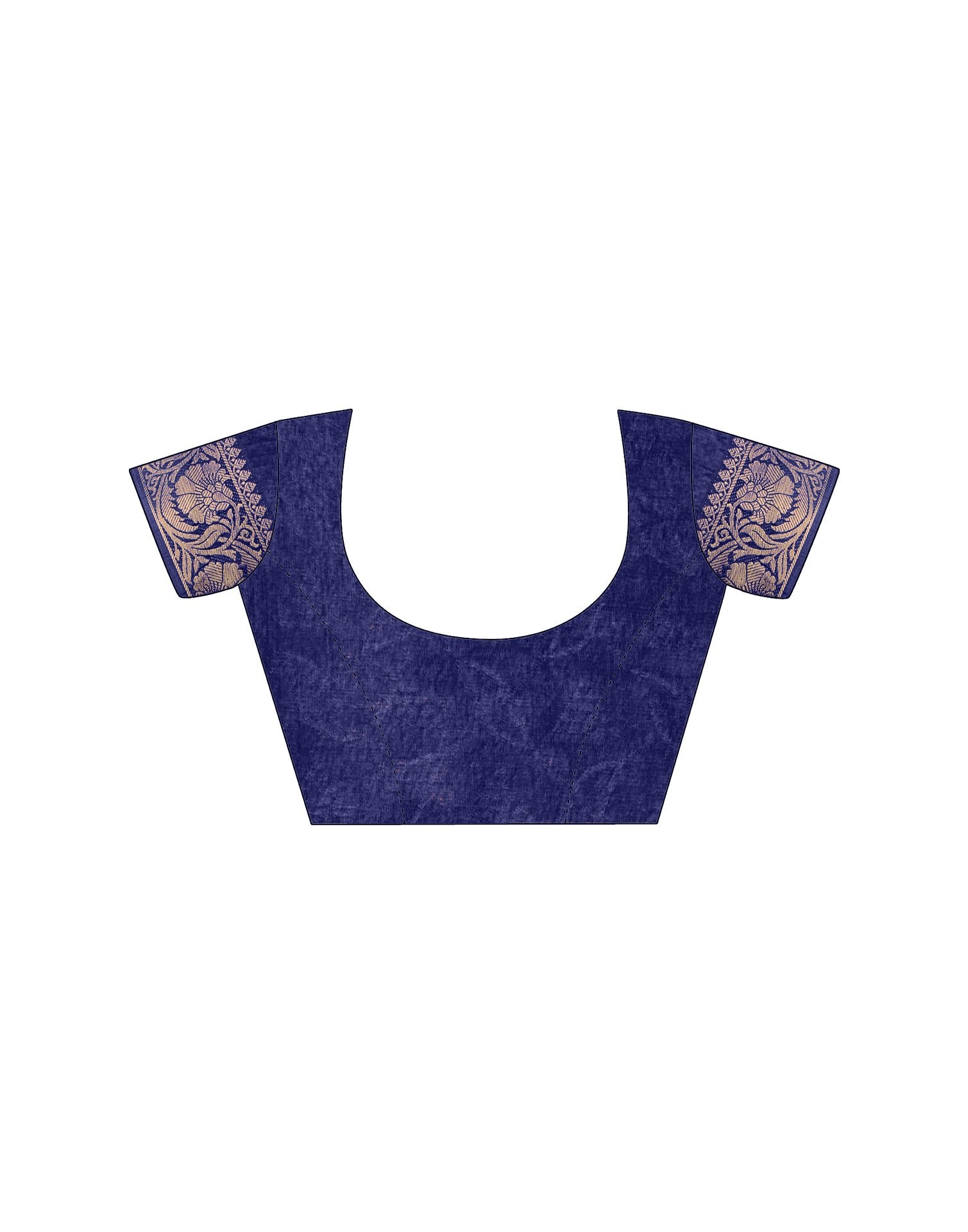 Blue Cotton Silk Printed Saree