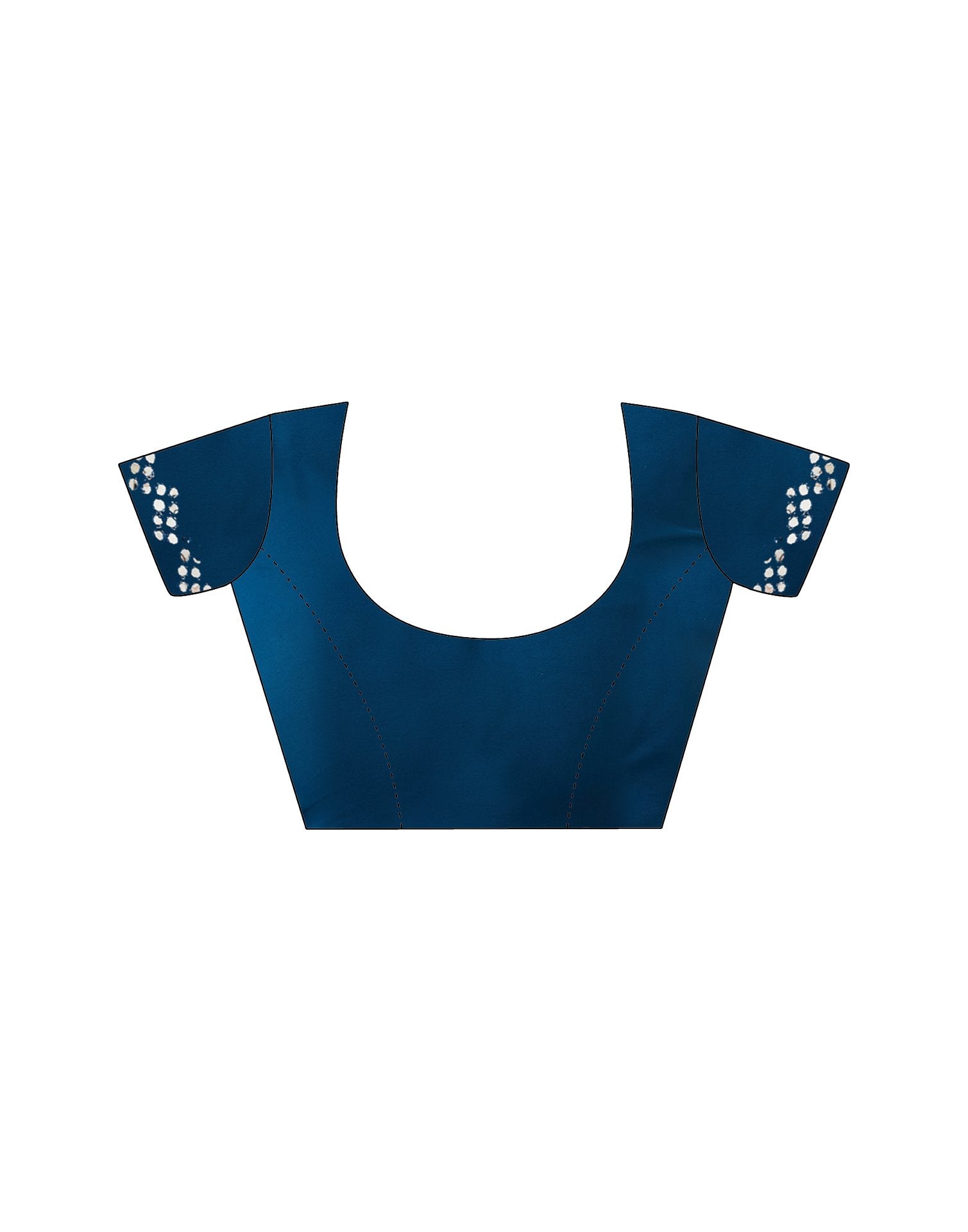 Blue Georgette Mirror Work Embellished Saree