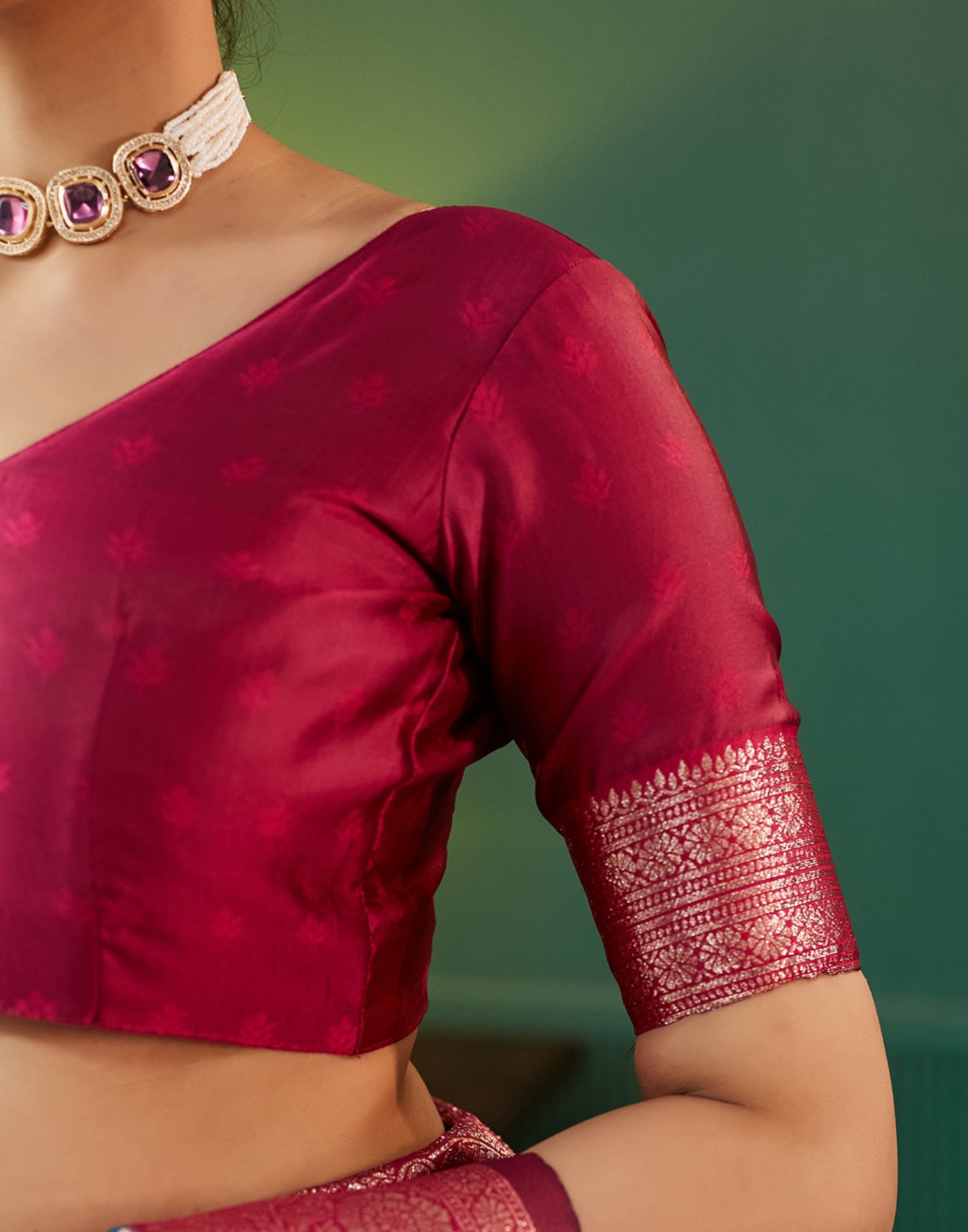 Blue Silk Blend Woven Banarasi Saree