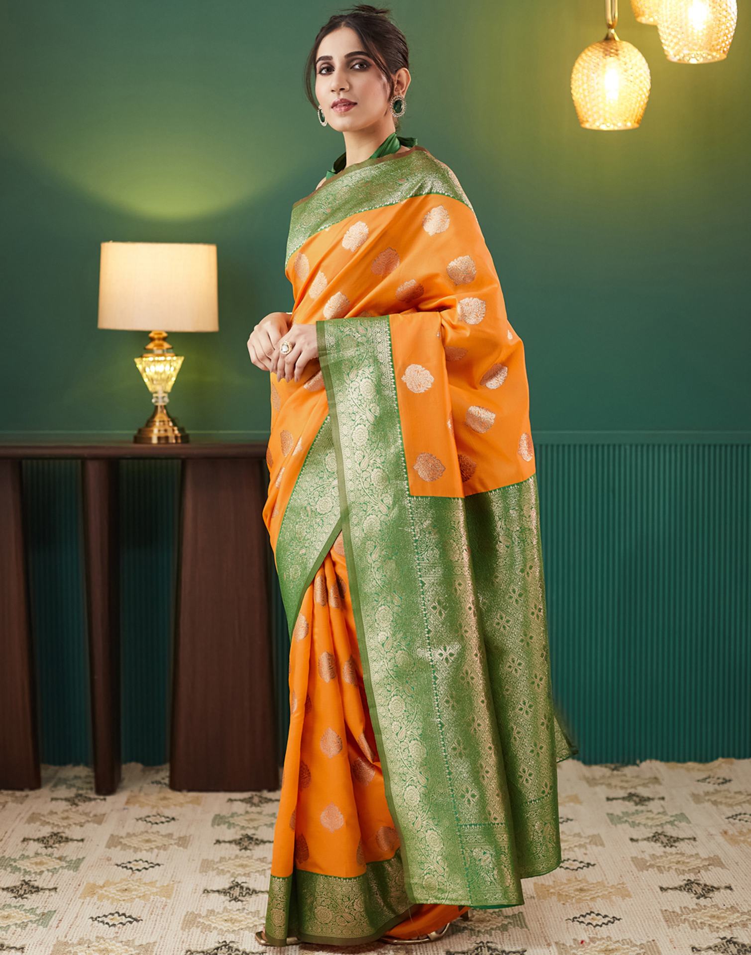 Yellow Silk Woven Banarasi Saree