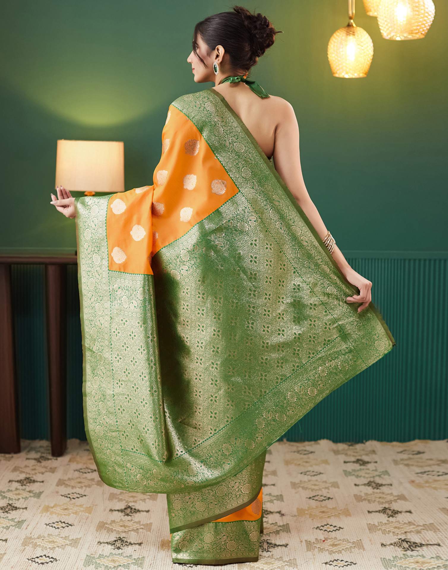 Yellow Silk Woven Banarasi Saree