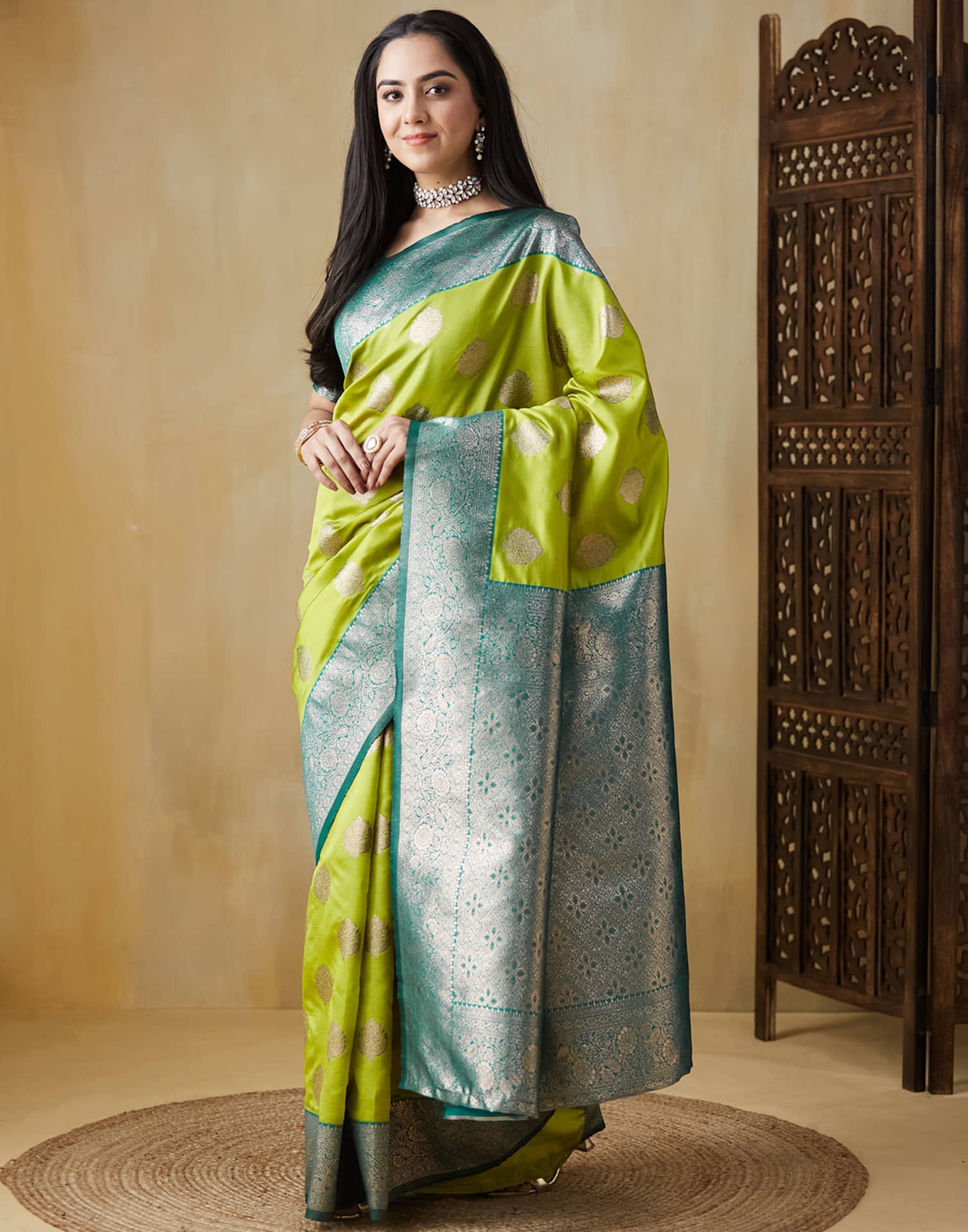 Light Green Silk Woven Saree
