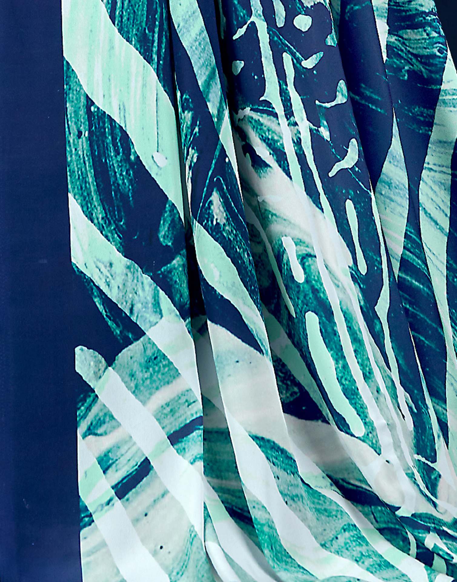 Blue Polyester Printed Printed Saree