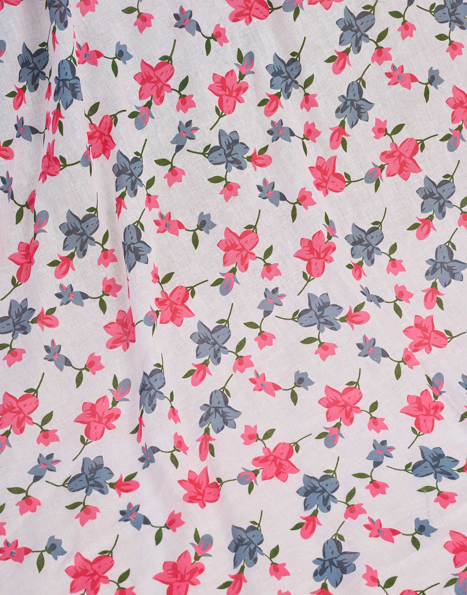 Ready To Wear White Pure Cotton Floral Printed Saree With Pocket