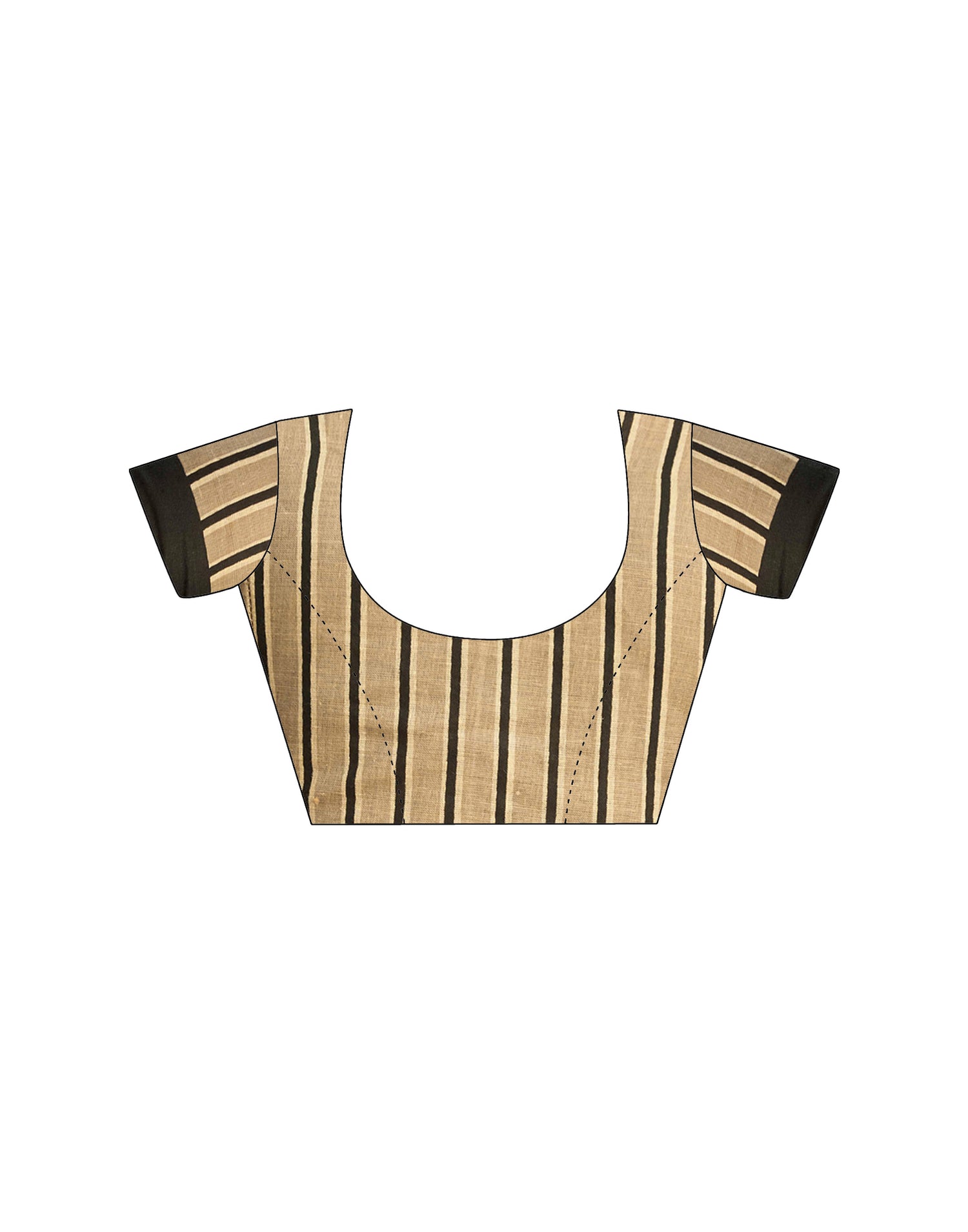 Ready To Wear Cream Pure Cotton Printed Saree With Pocket