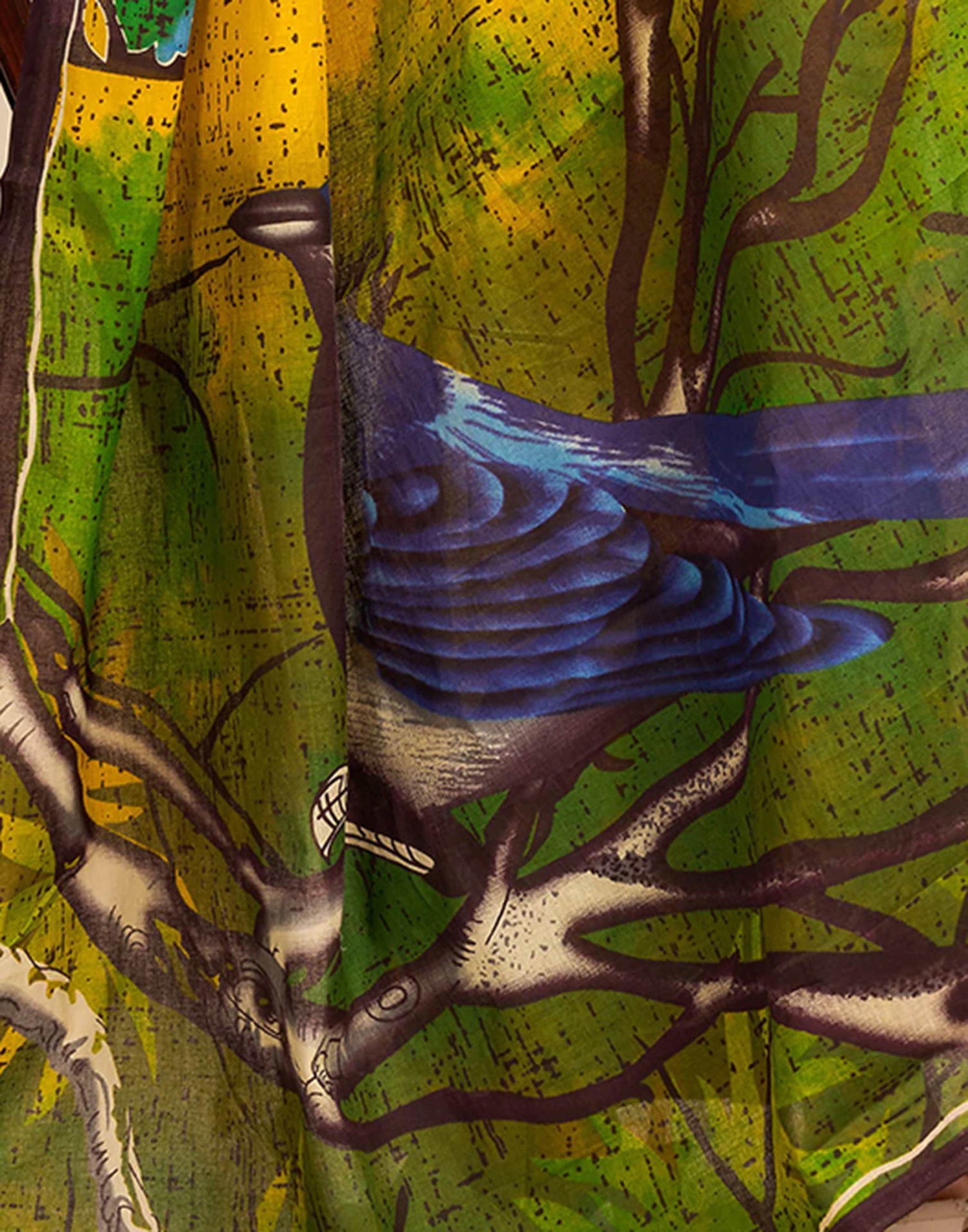 Ready To Wear Yellow Pure Cotton Printed Saree With Pocket