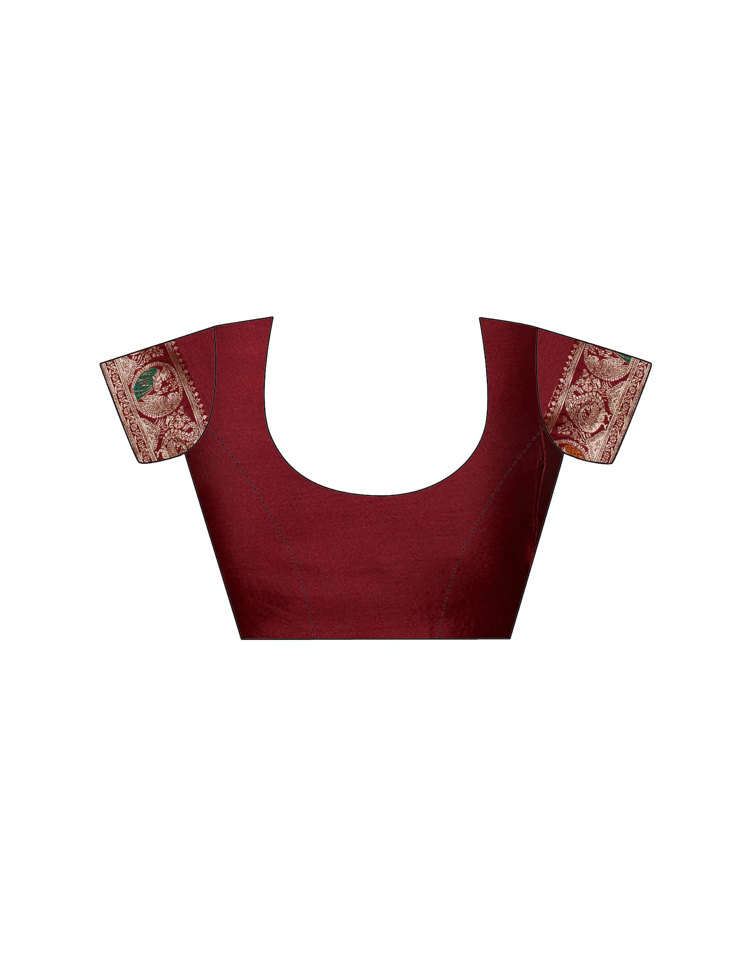 Maroon Silk Blend Woven Banarasi Saree