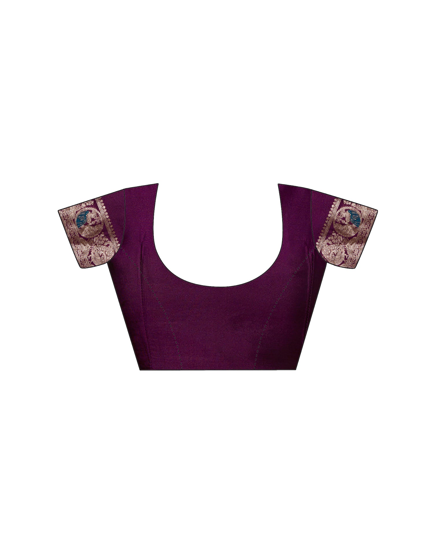Wine Silk Blend Woven Banarasi Saree