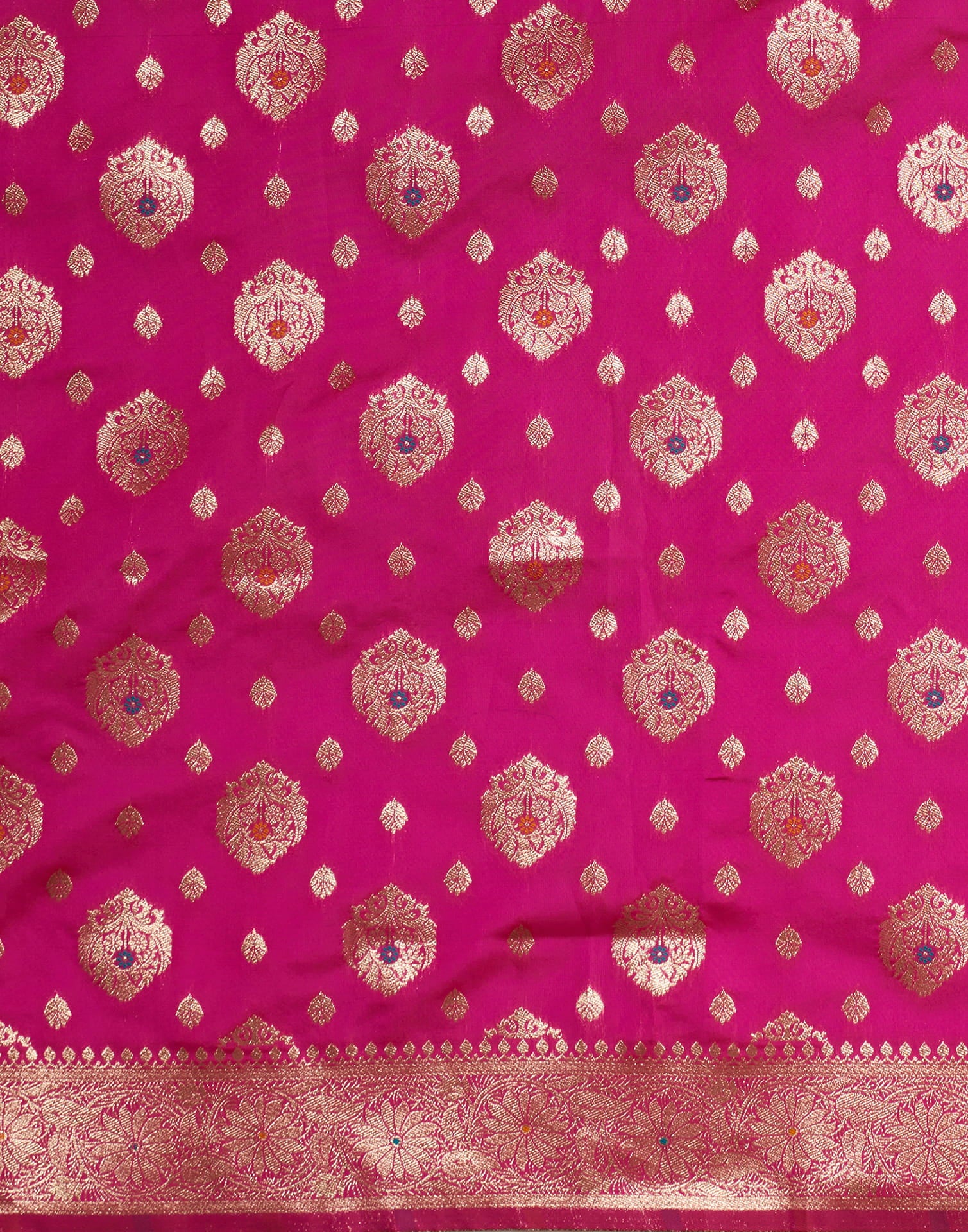 Pink Silk Blend Woven Banarasi Saree