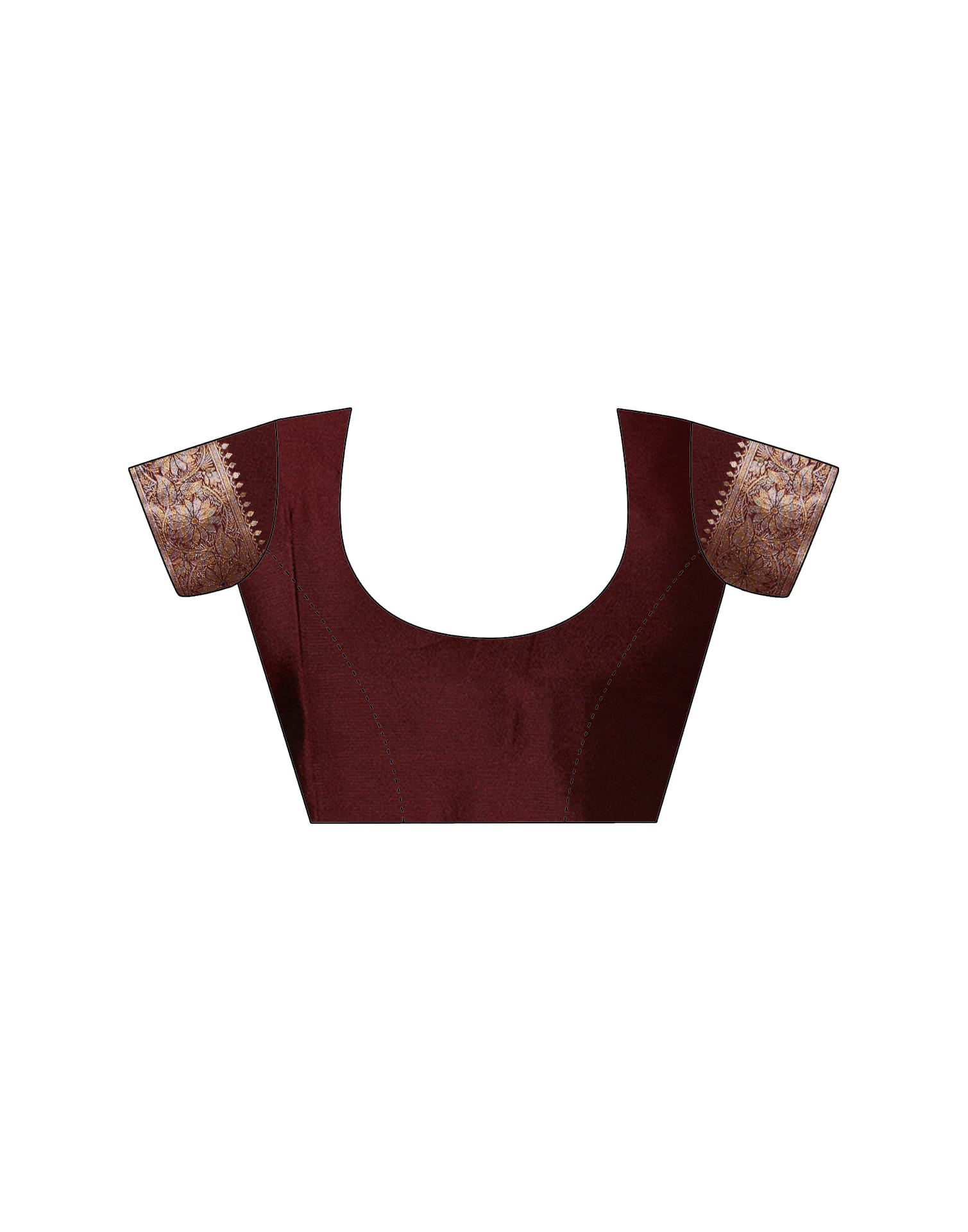 Maroon Silk Blend Woven Banarasi Saree