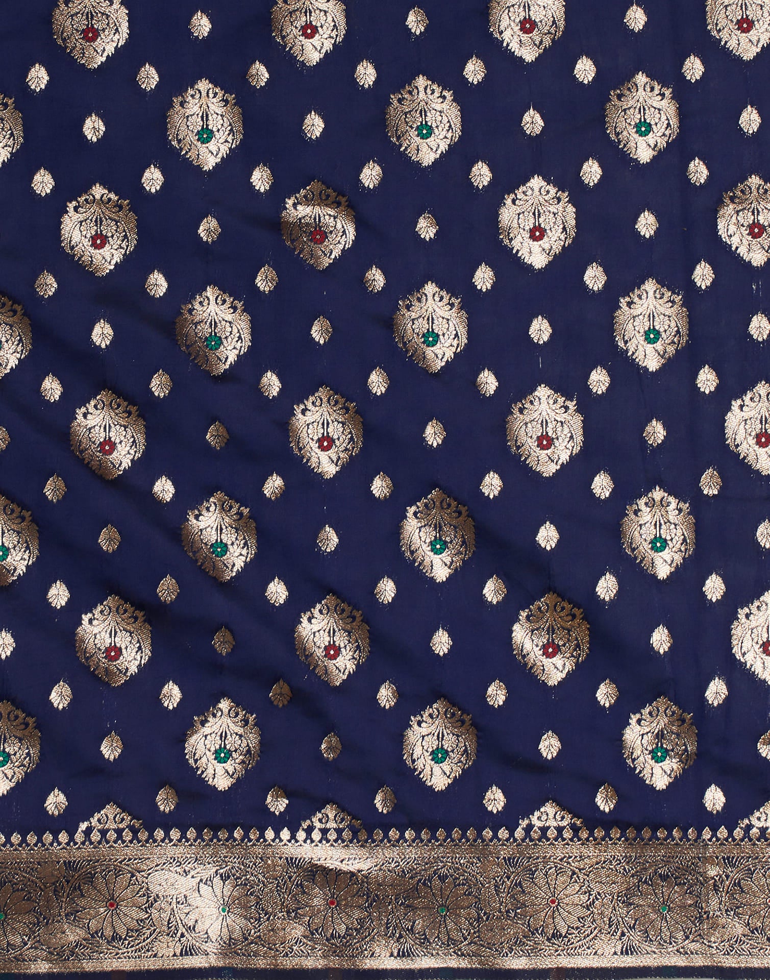 Blue Silk Blend Woven Banarasi Saree