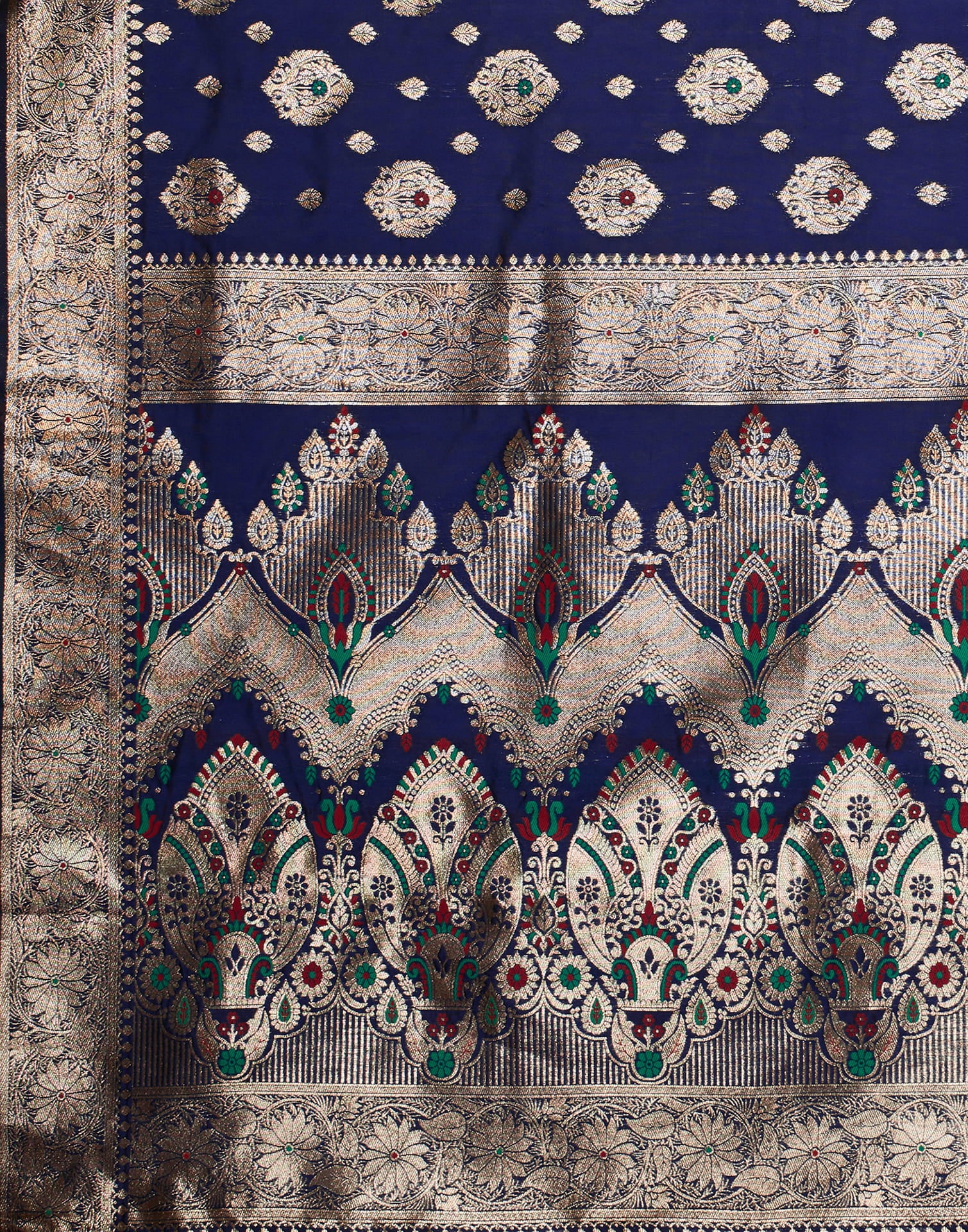 Blue Silk Blend Woven Banarasi Saree