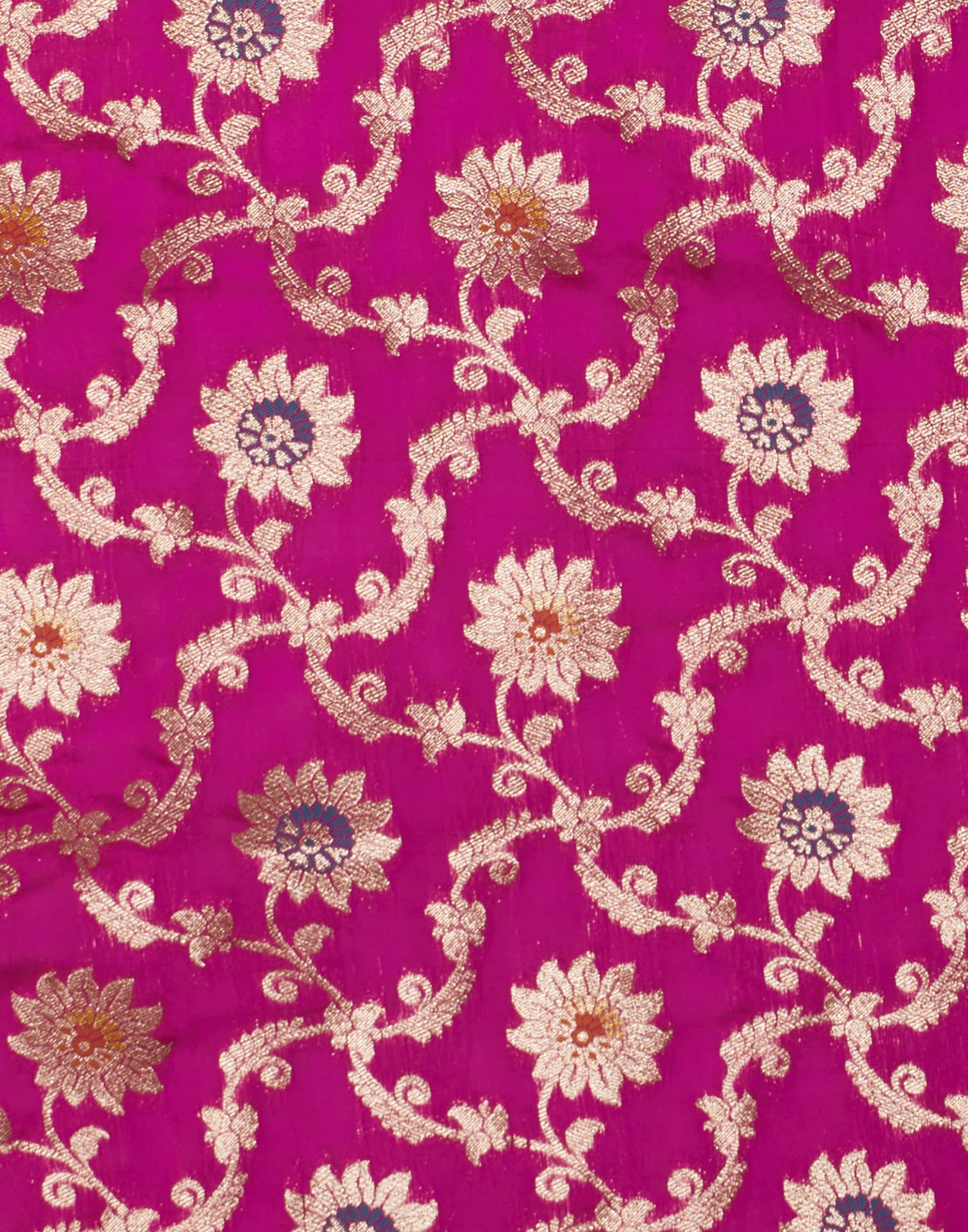 Pink Silk Blend Woven Banarasi Saree