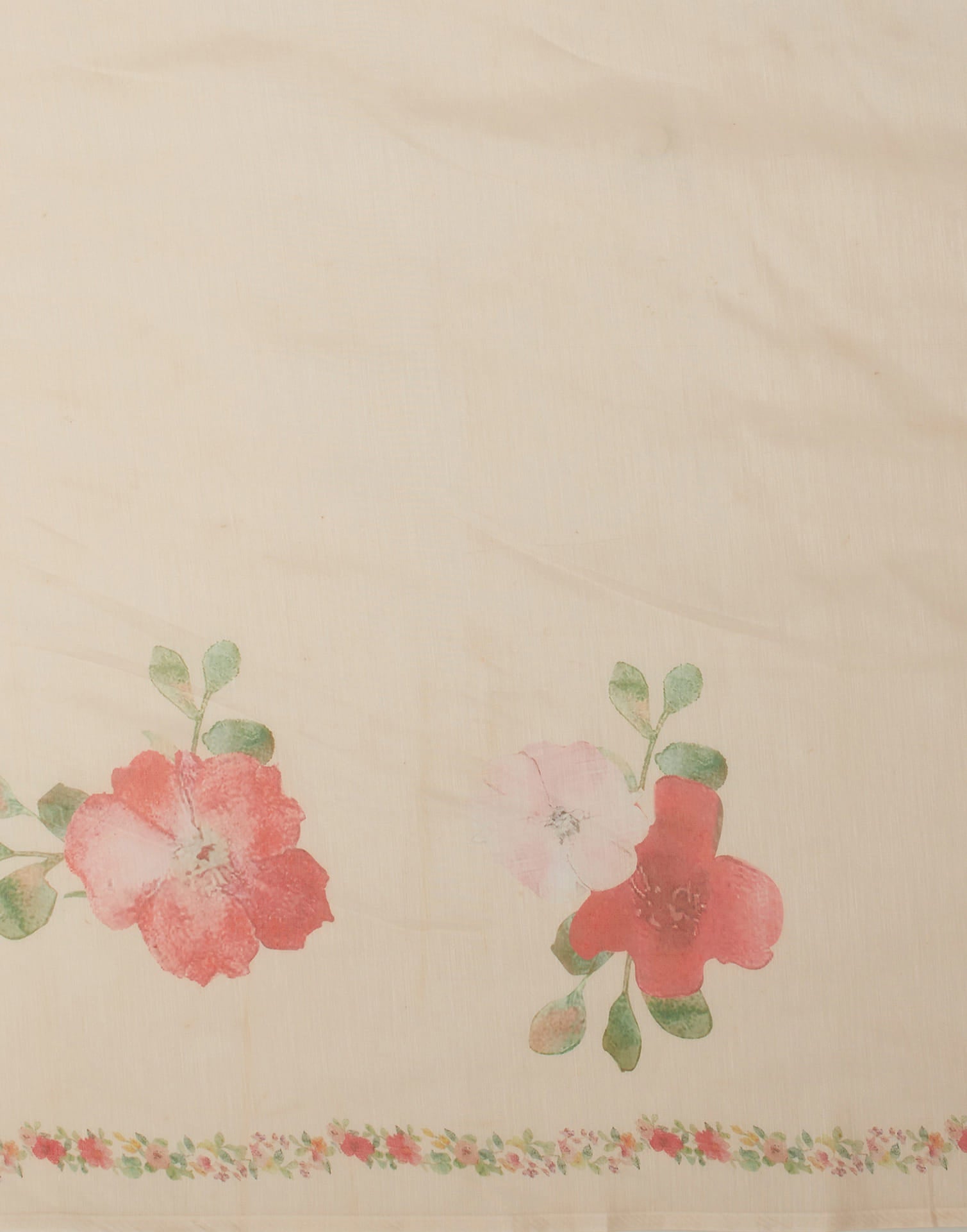 Peach Cotton Blend Printed Saree