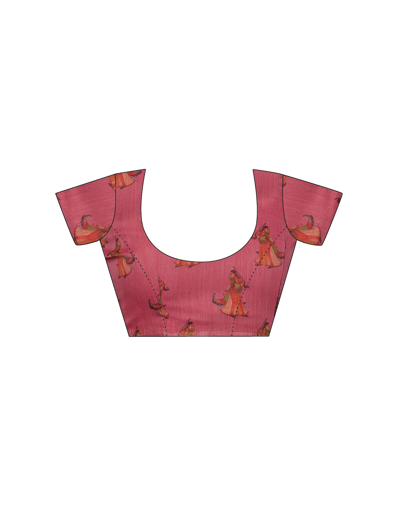 Pink Cotton Blend Printed Saree