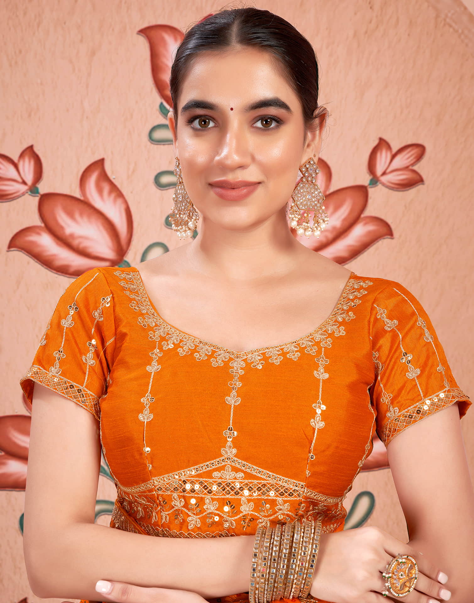 Turmeric Yellow Chiffon Sequence Bandhani Saree