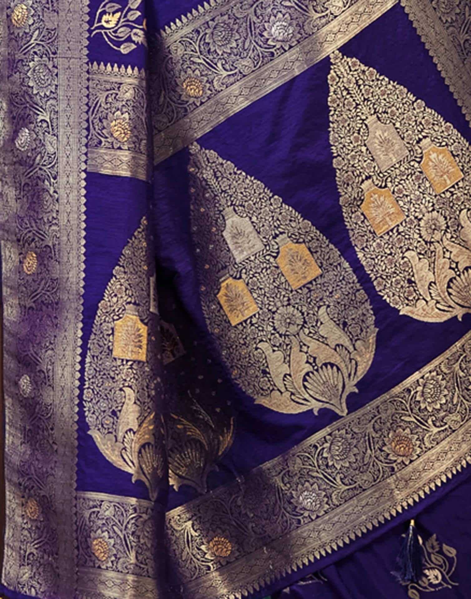 Indigo Silk Weaving Banarasi Saree