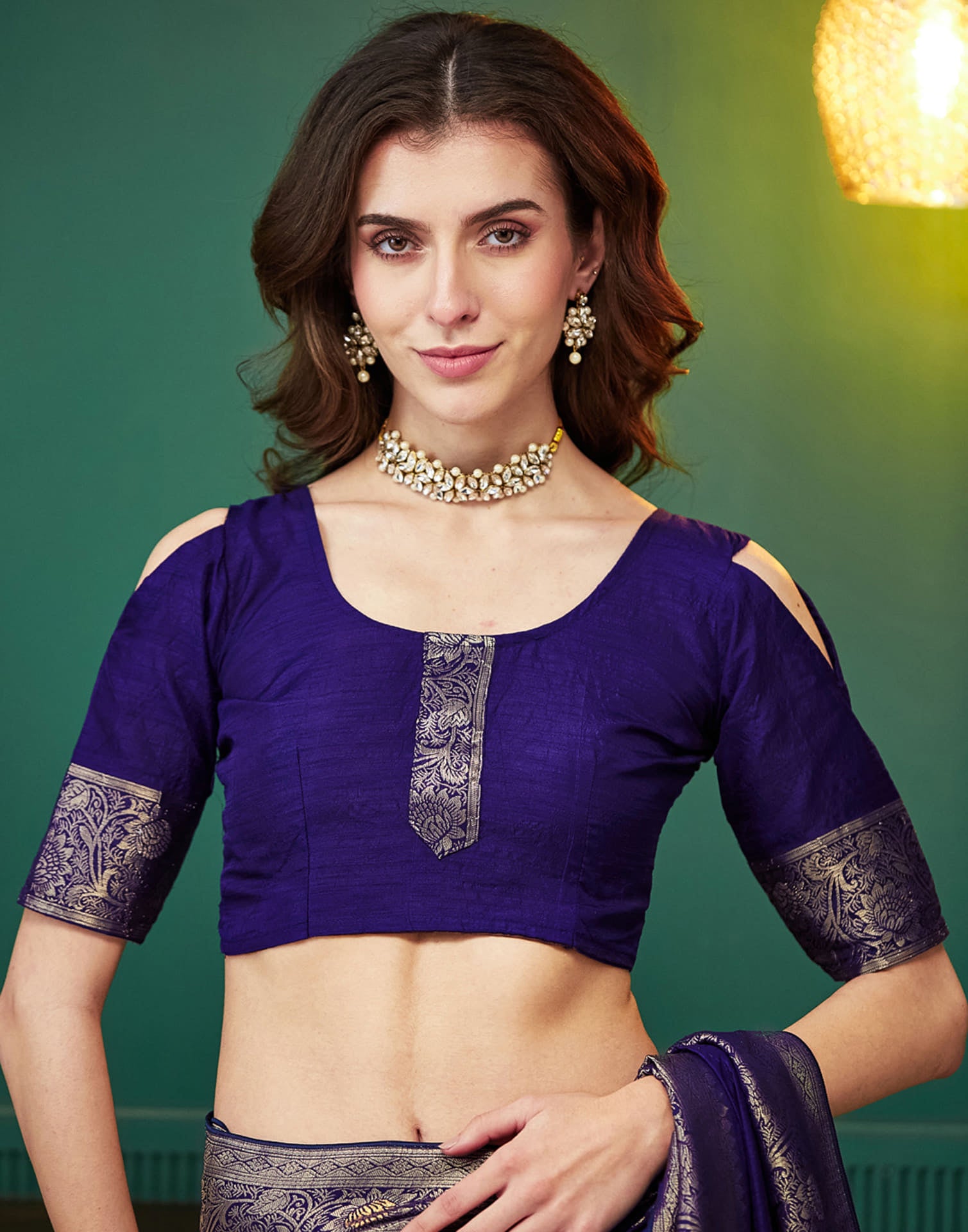 Indigo Silk Weaving Banarasi Saree