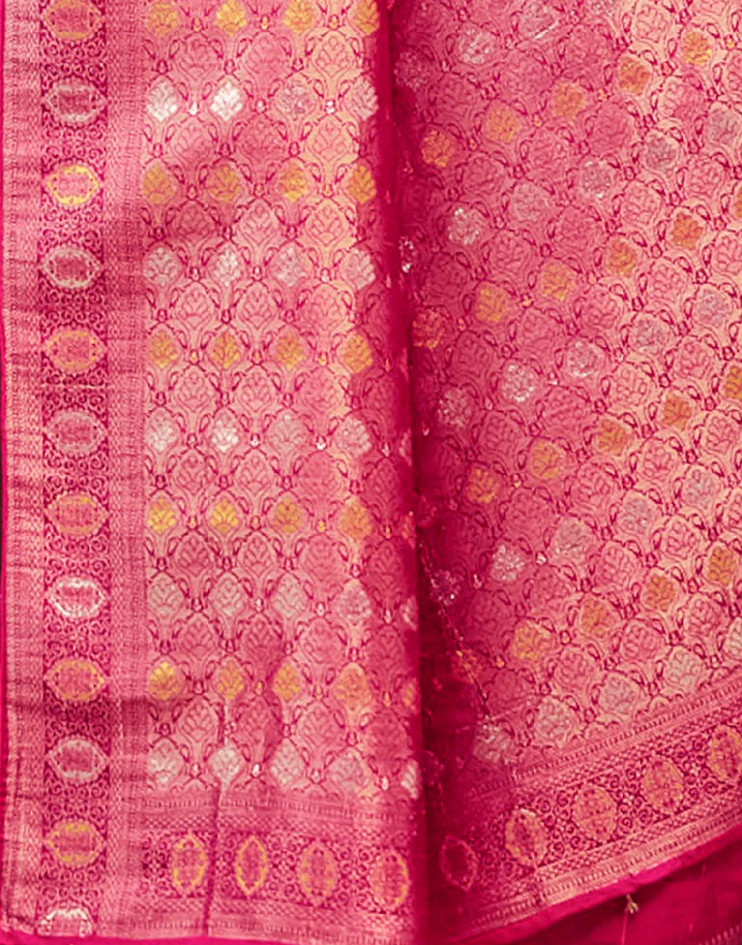 Rani Pink Silk Weaving Banarasi Saree