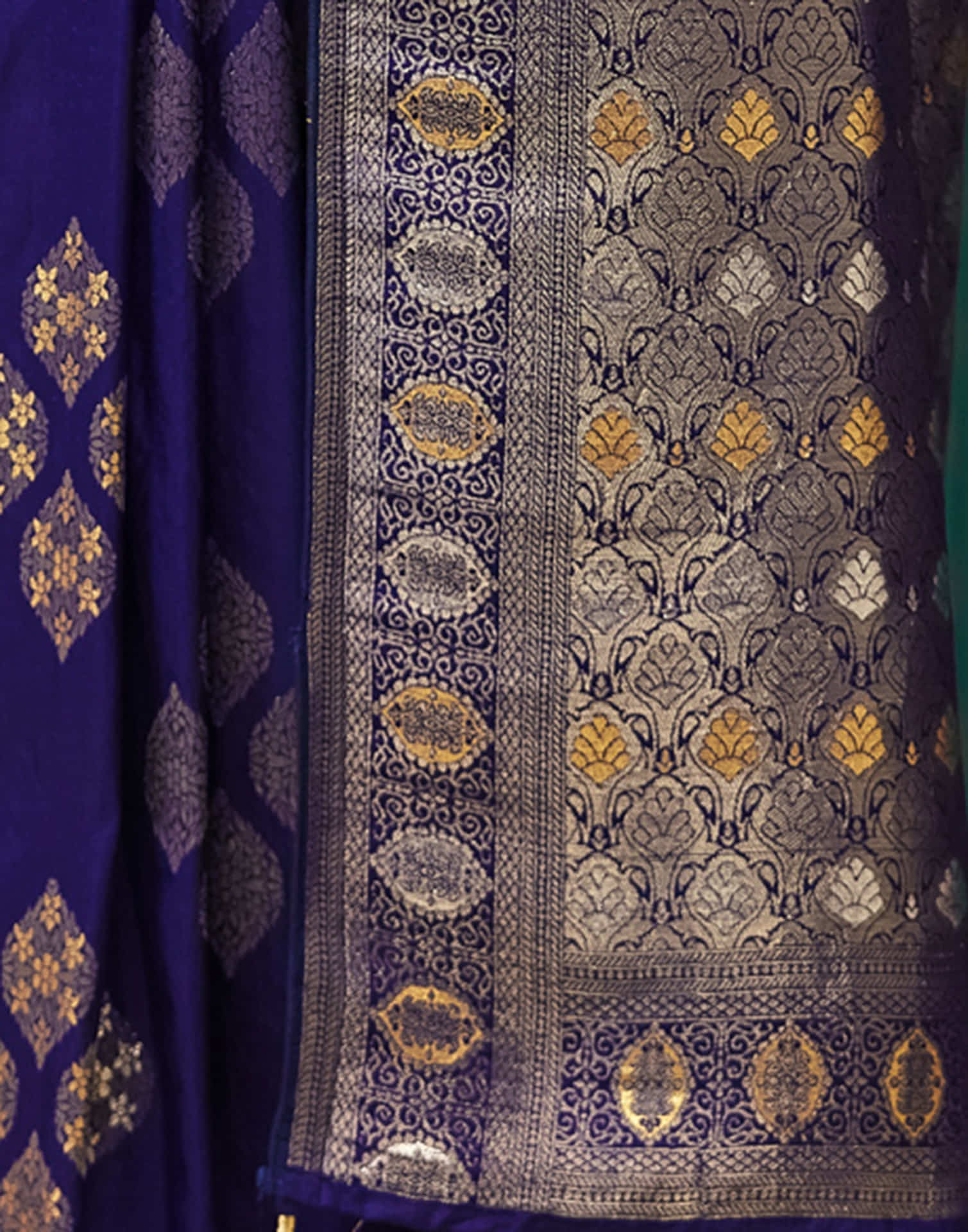 Indigo Silk Weaving Banarasi Saree