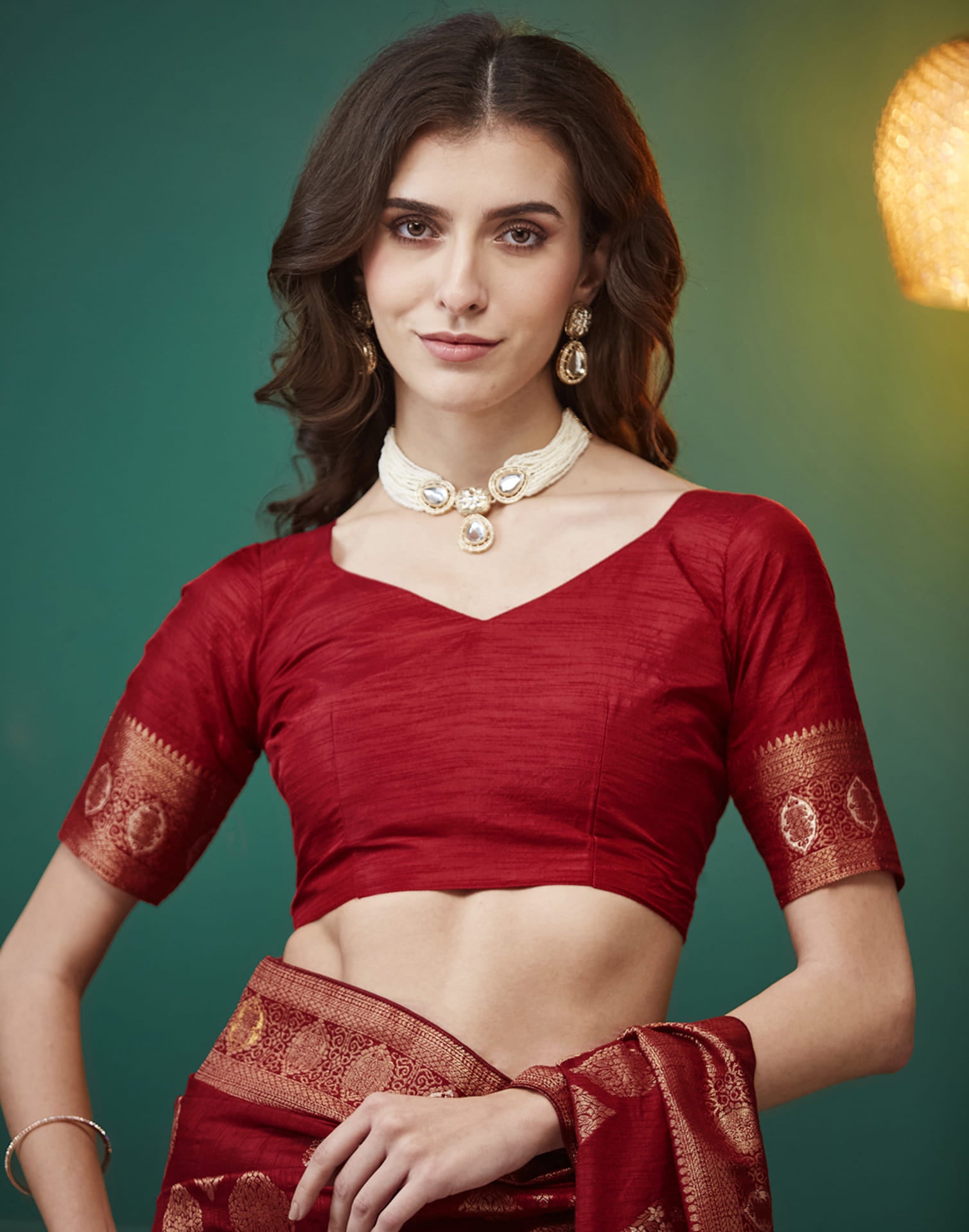 Maroon Silk Weaving Banarasi Saree