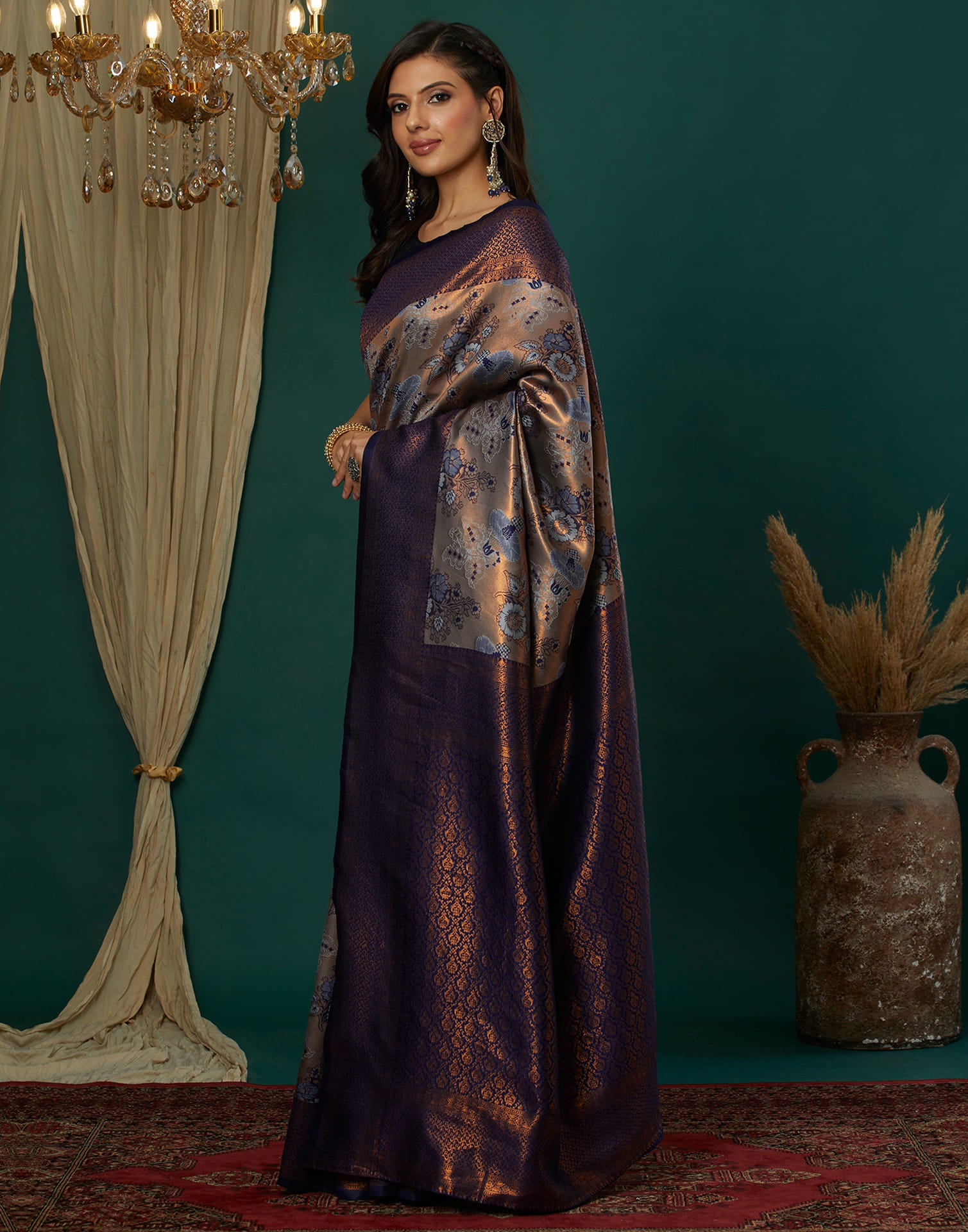 Blue Silk Woven Saree
