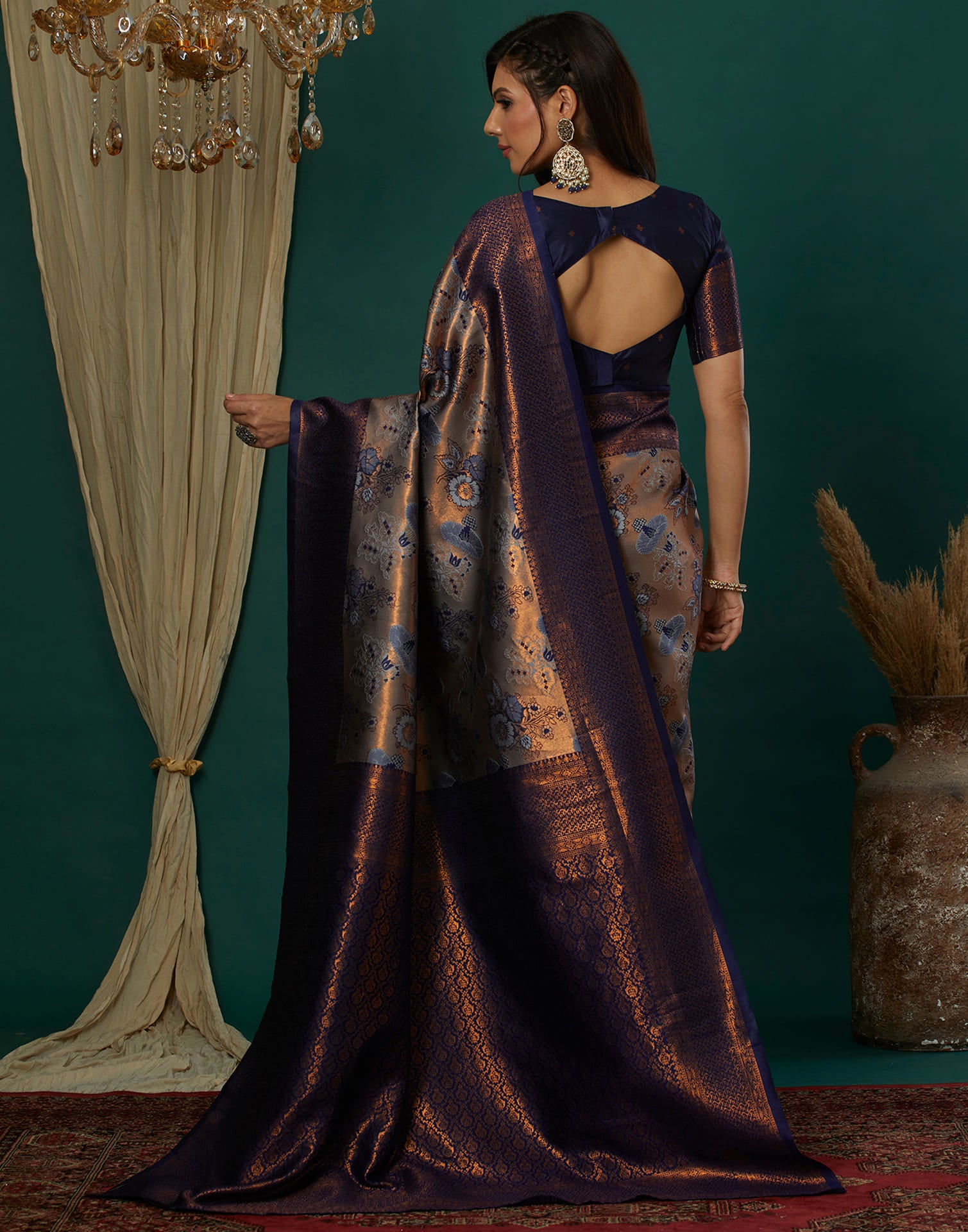 Blue Silk Woven Saree